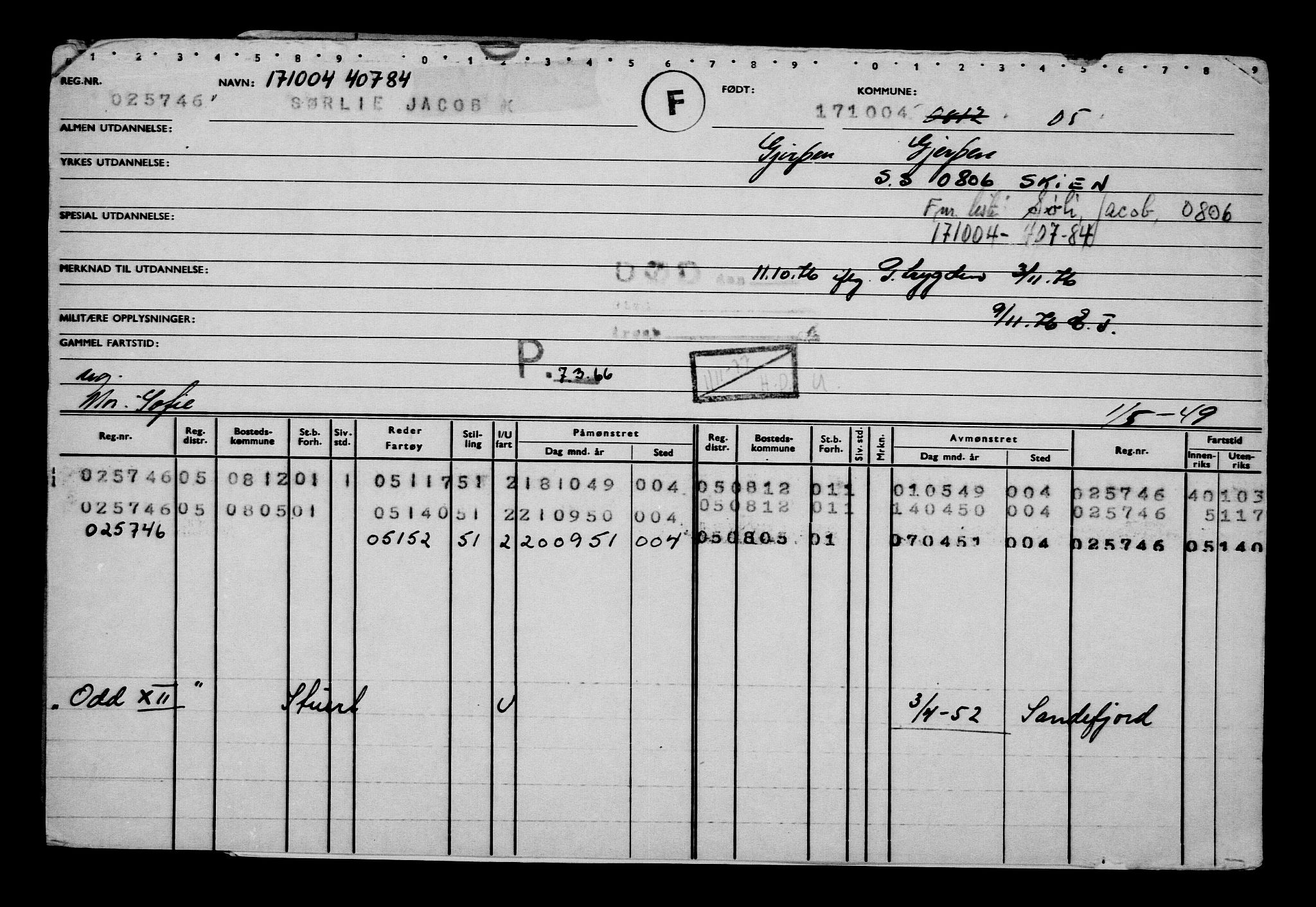 Direktoratet for sjømenn, AV/RA-S-3545/G/Gb/L0056: Hovedkort, 1904, p. 183