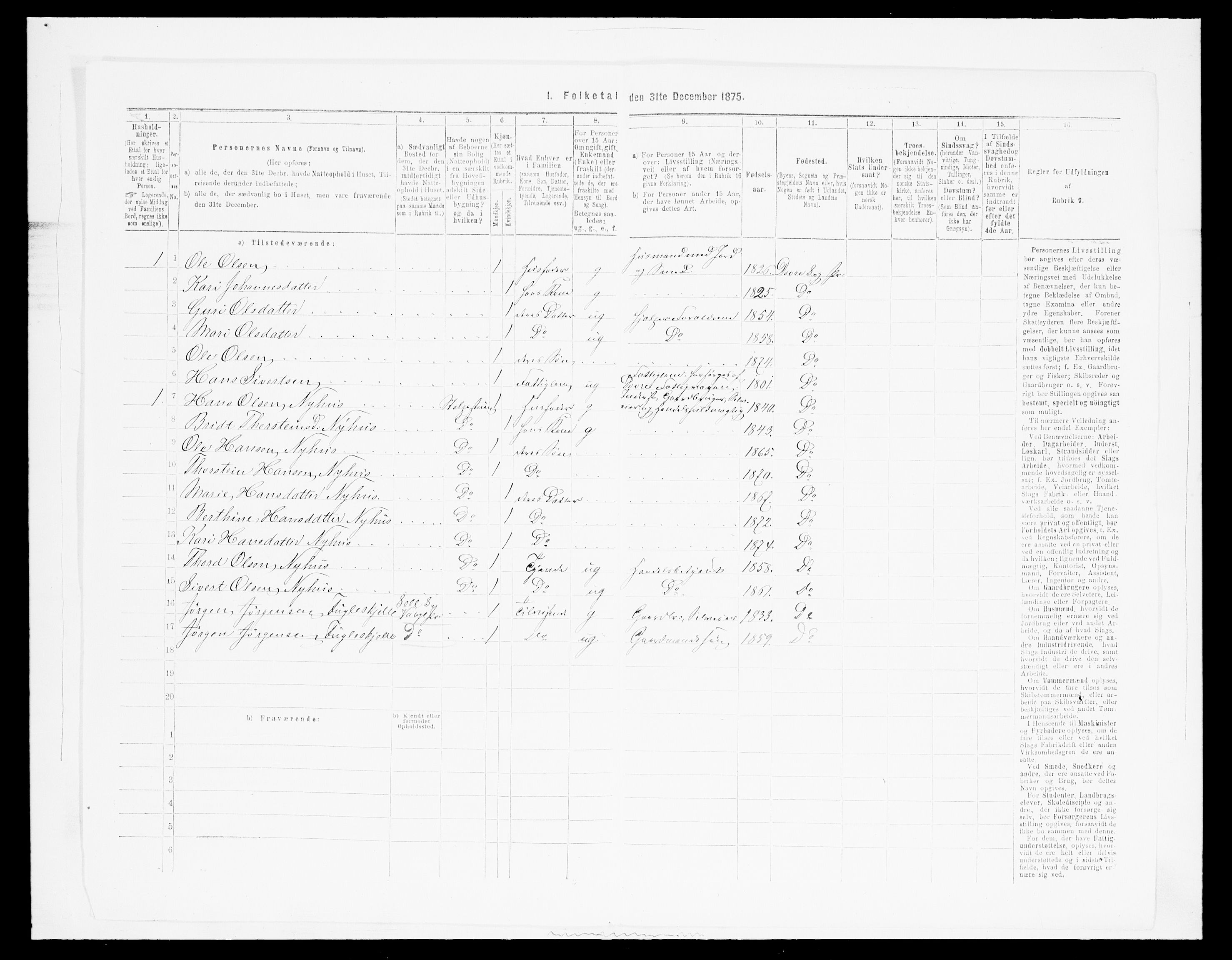 SAH, 1875 census for 0511P Dovre, 1875, p. 467