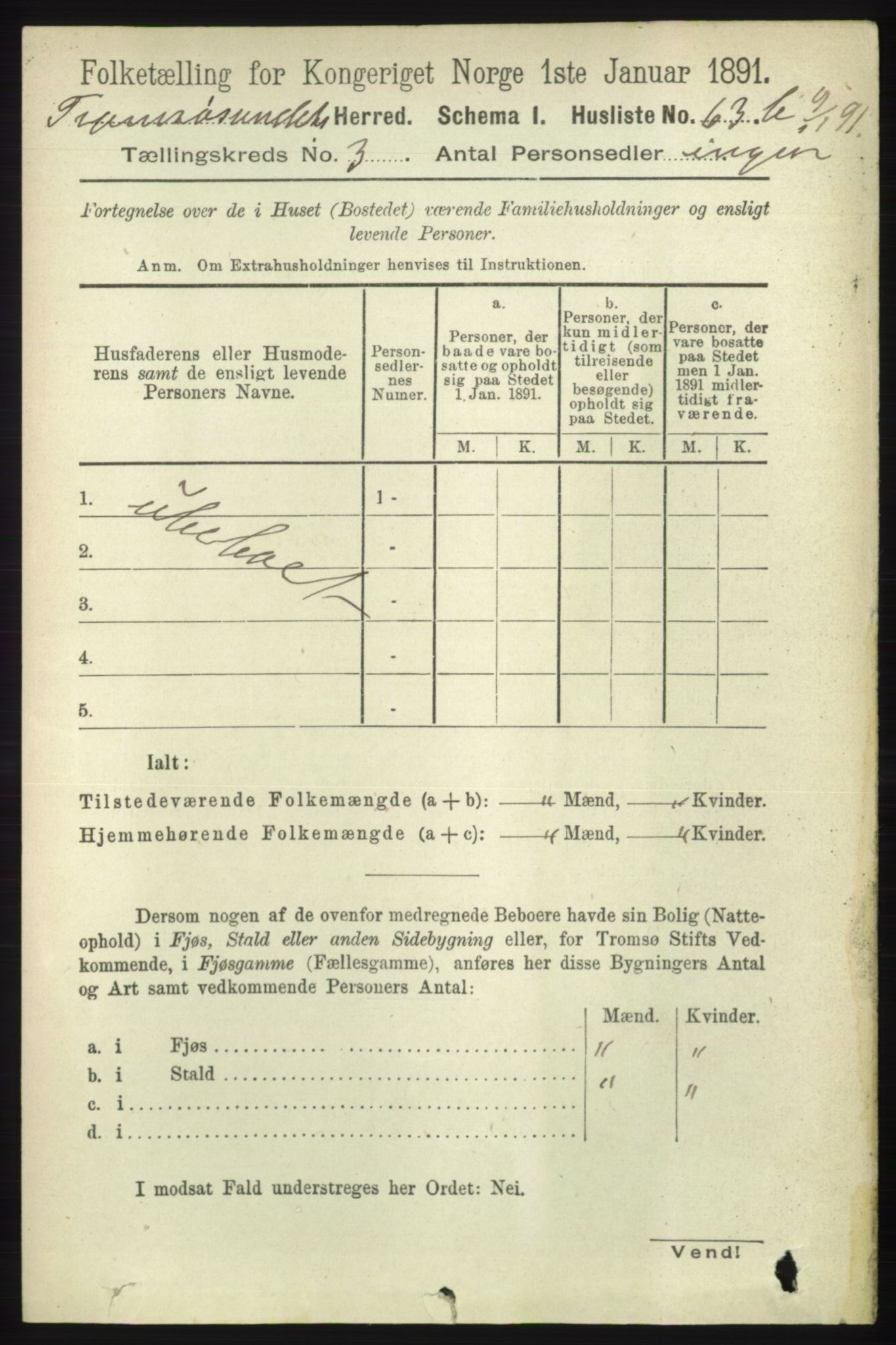 RA, 1891 census for 1934 Tromsøysund, 1891, p. 1000