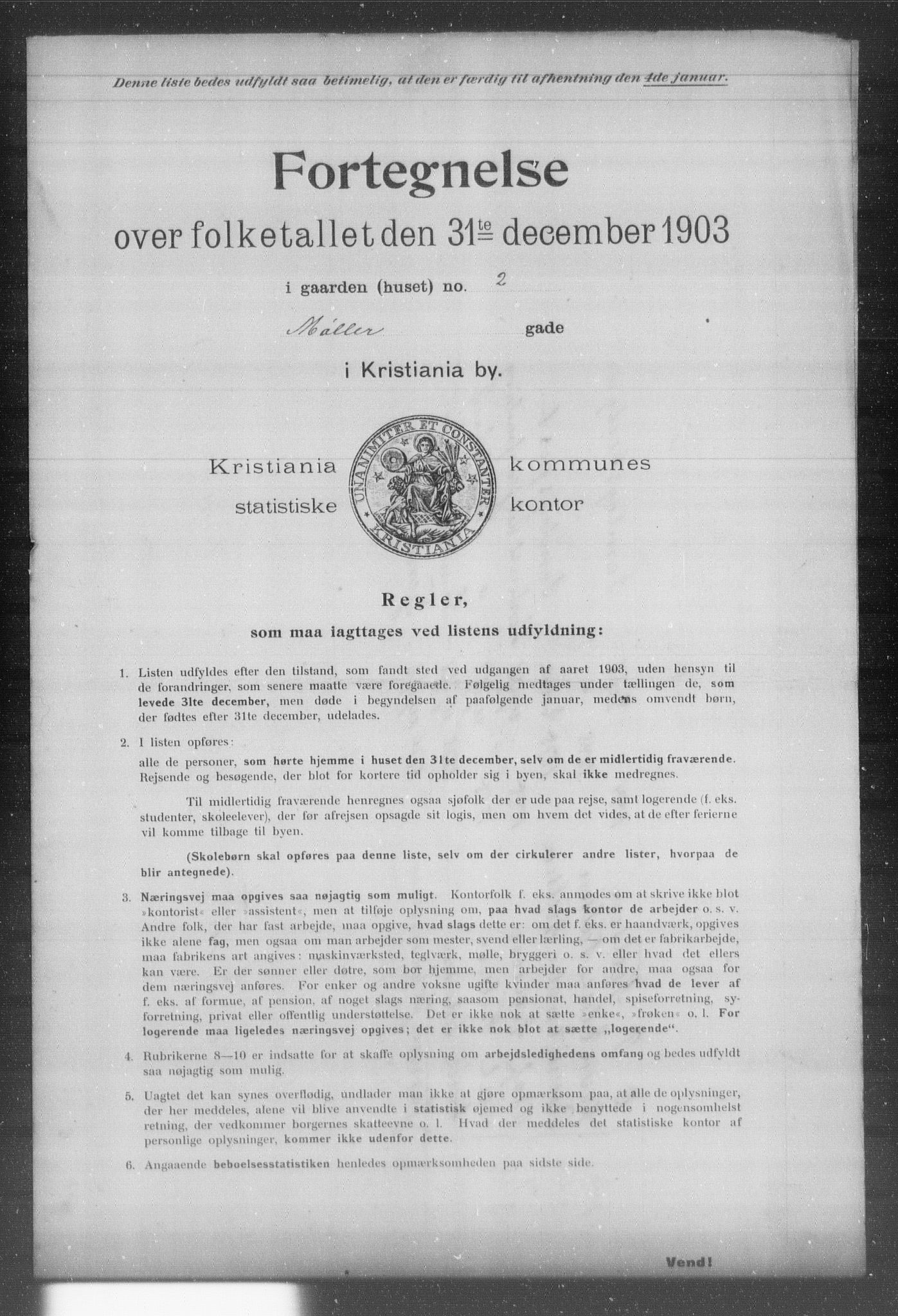 OBA, Municipal Census 1903 for Kristiania, 1903, p. 13264