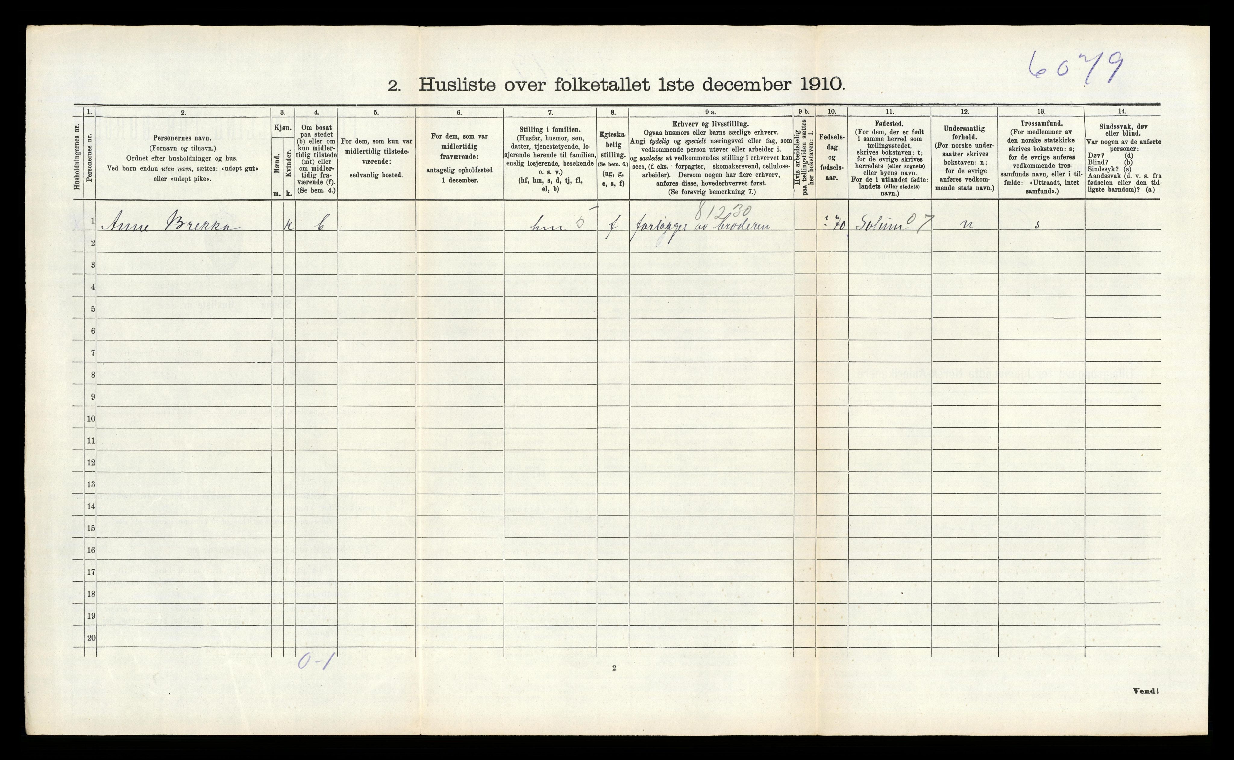 RA, 1910 census for Eidanger, 1910, p. 708