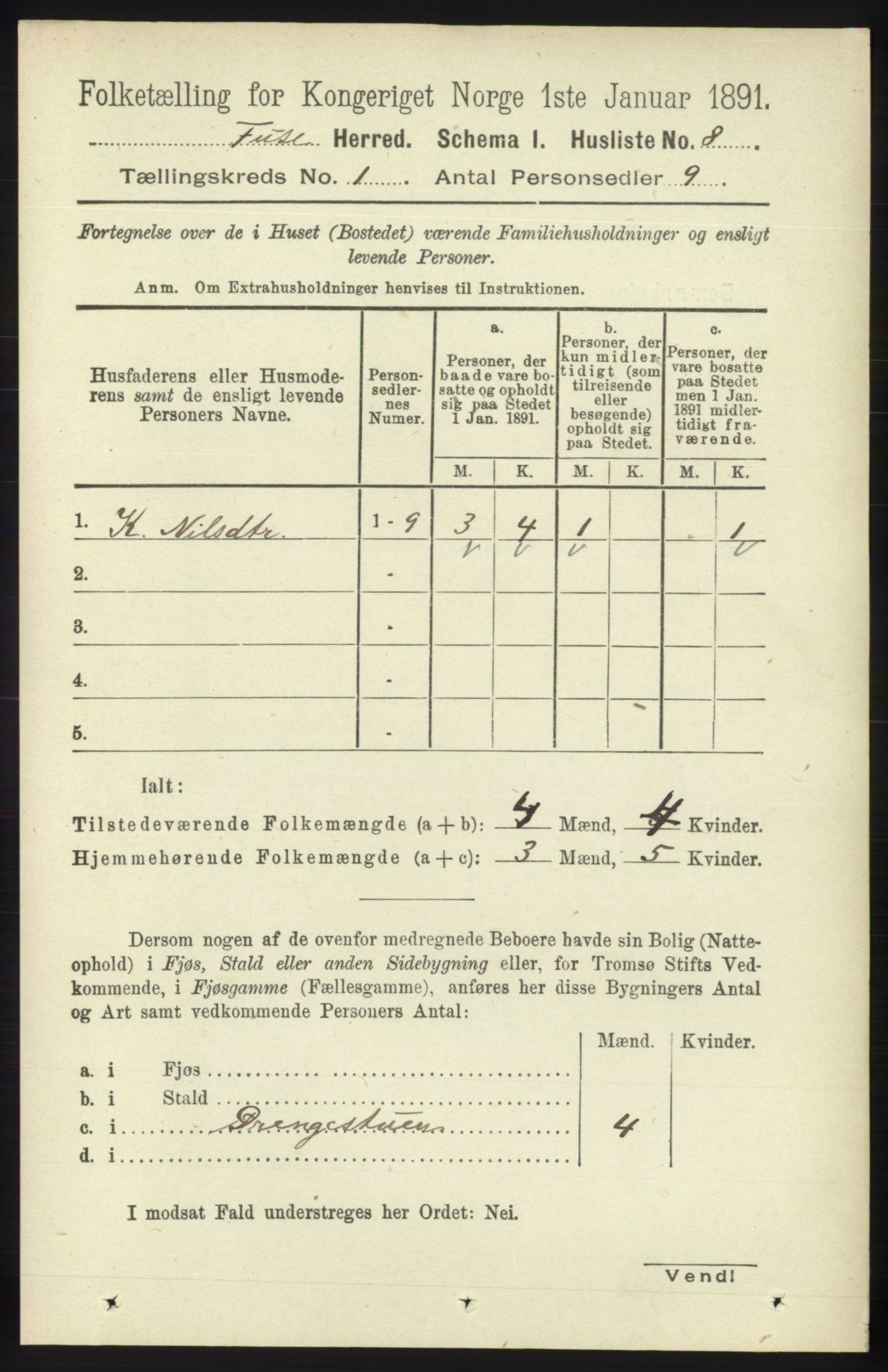 RA, 1891 census for 1241 Fusa, 1891, p. 49