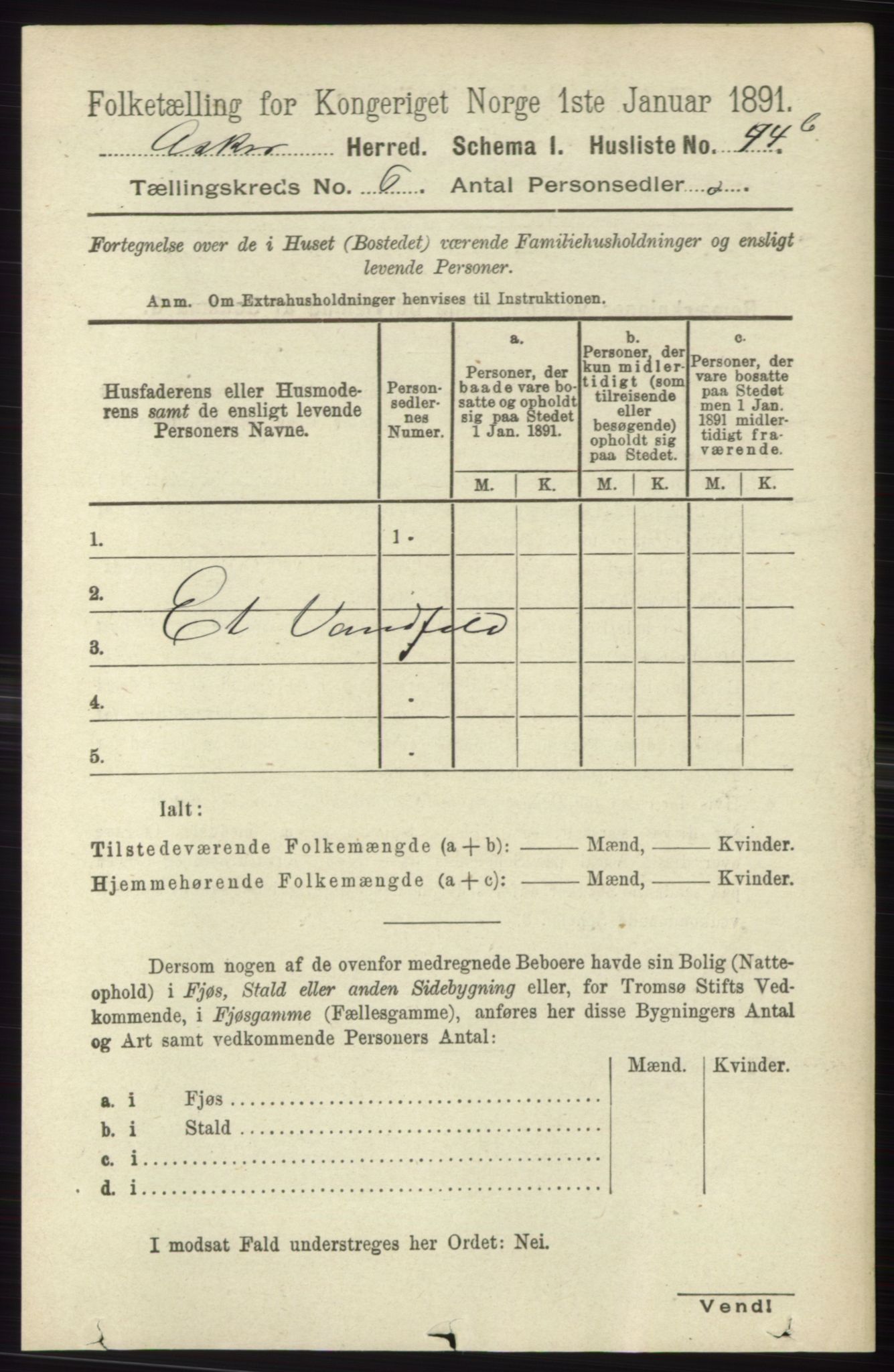 RA, 1891 census for 0220 Asker, 1891, p. 4155