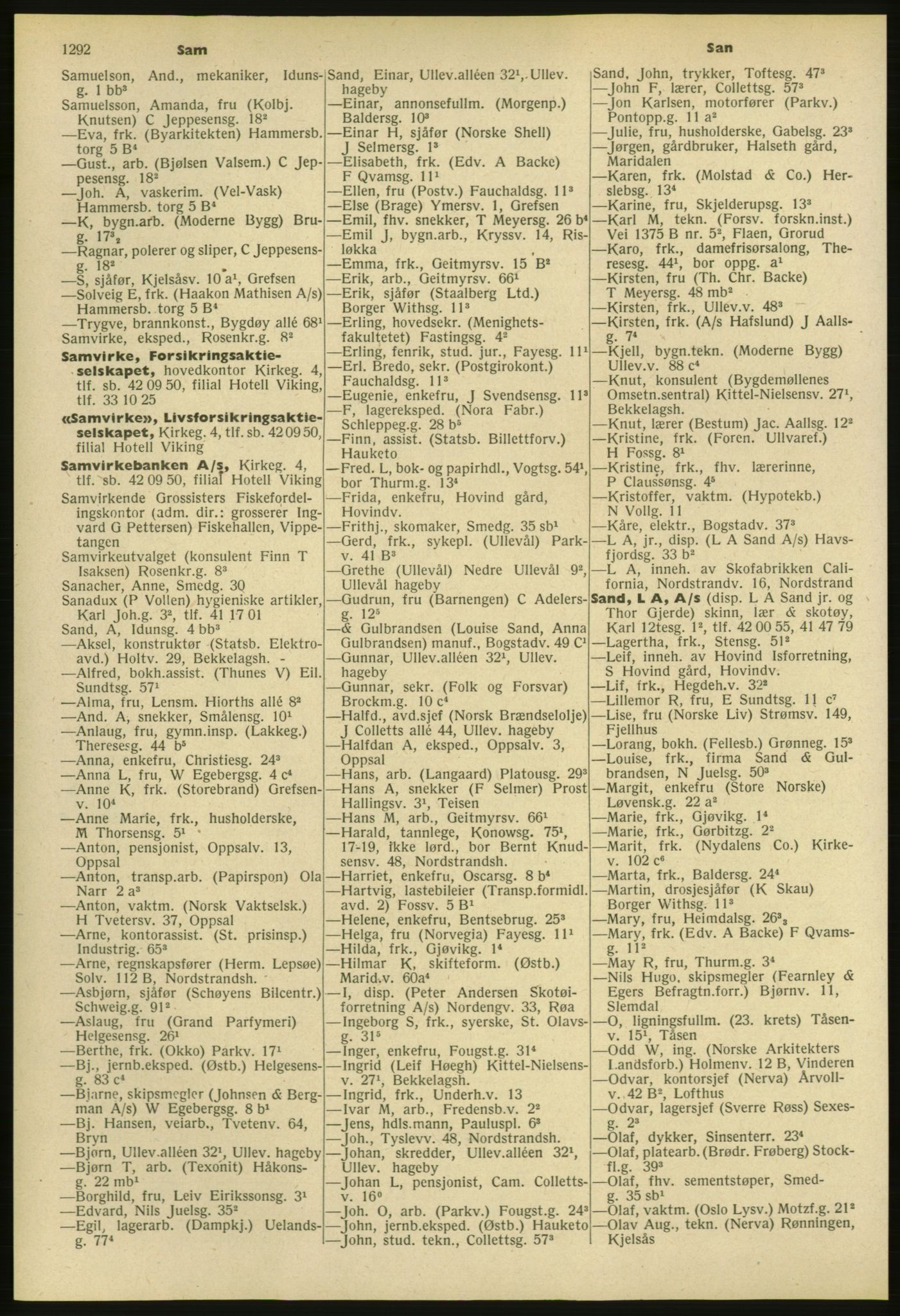 Kristiania/Oslo adressebok, PUBL/-, 1953, p. 1292