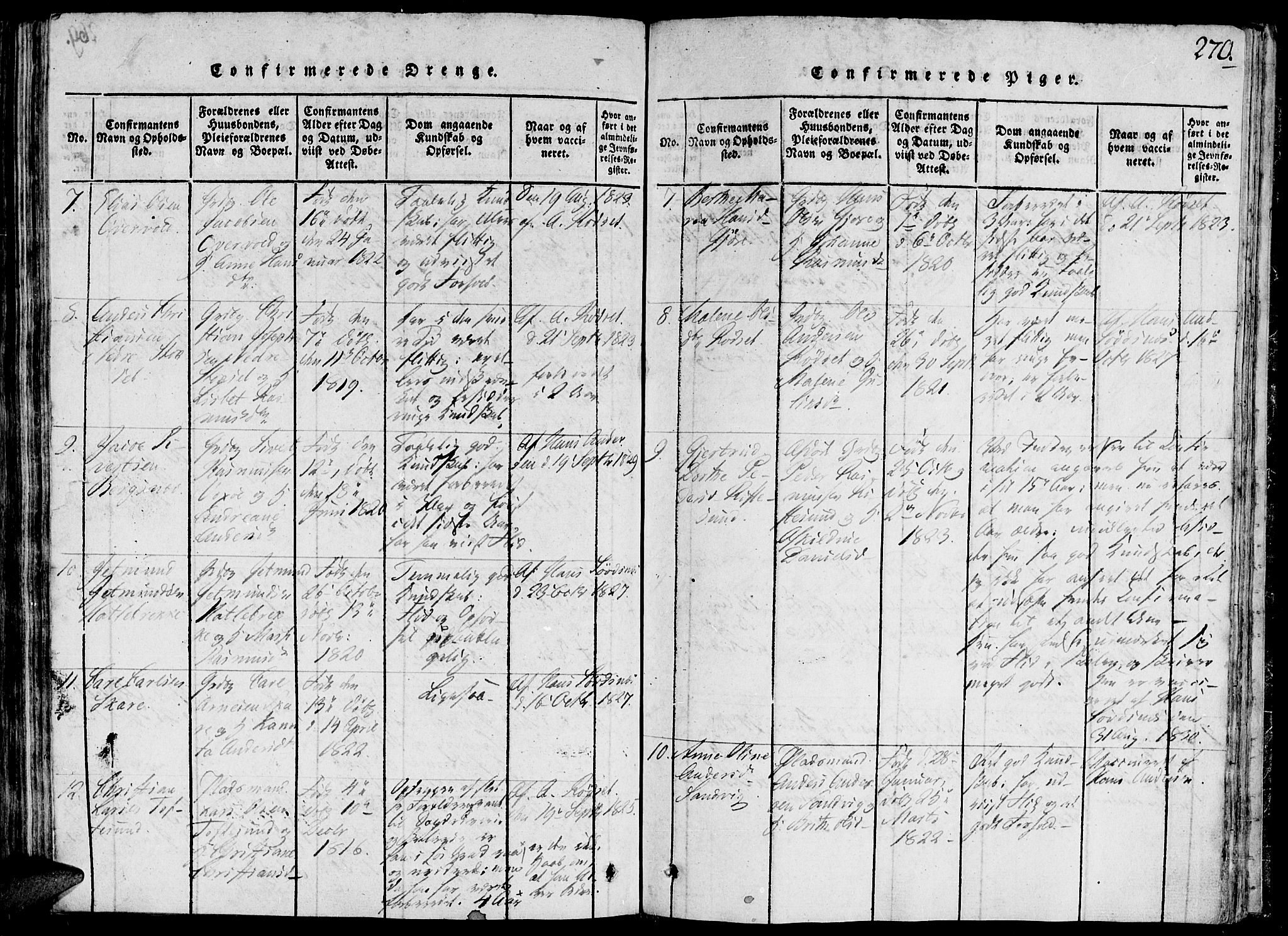 Ministerialprotokoller, klokkerbøker og fødselsregistre - Møre og Romsdal, AV/SAT-A-1454/503/L0033: Parish register (official) no. 503A01, 1816-1841, p. 270