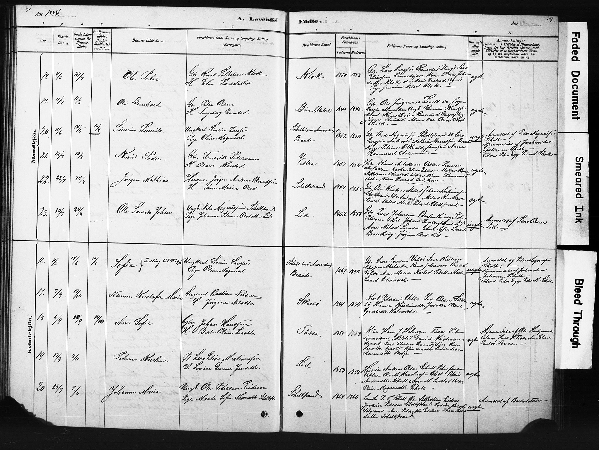 Ministerialprotokoller, klokkerbøker og fødselsregistre - Møre og Romsdal, AV/SAT-A-1454/522/L0326: Parish register (copy) no. 522C05, 1878-1890, p. 39