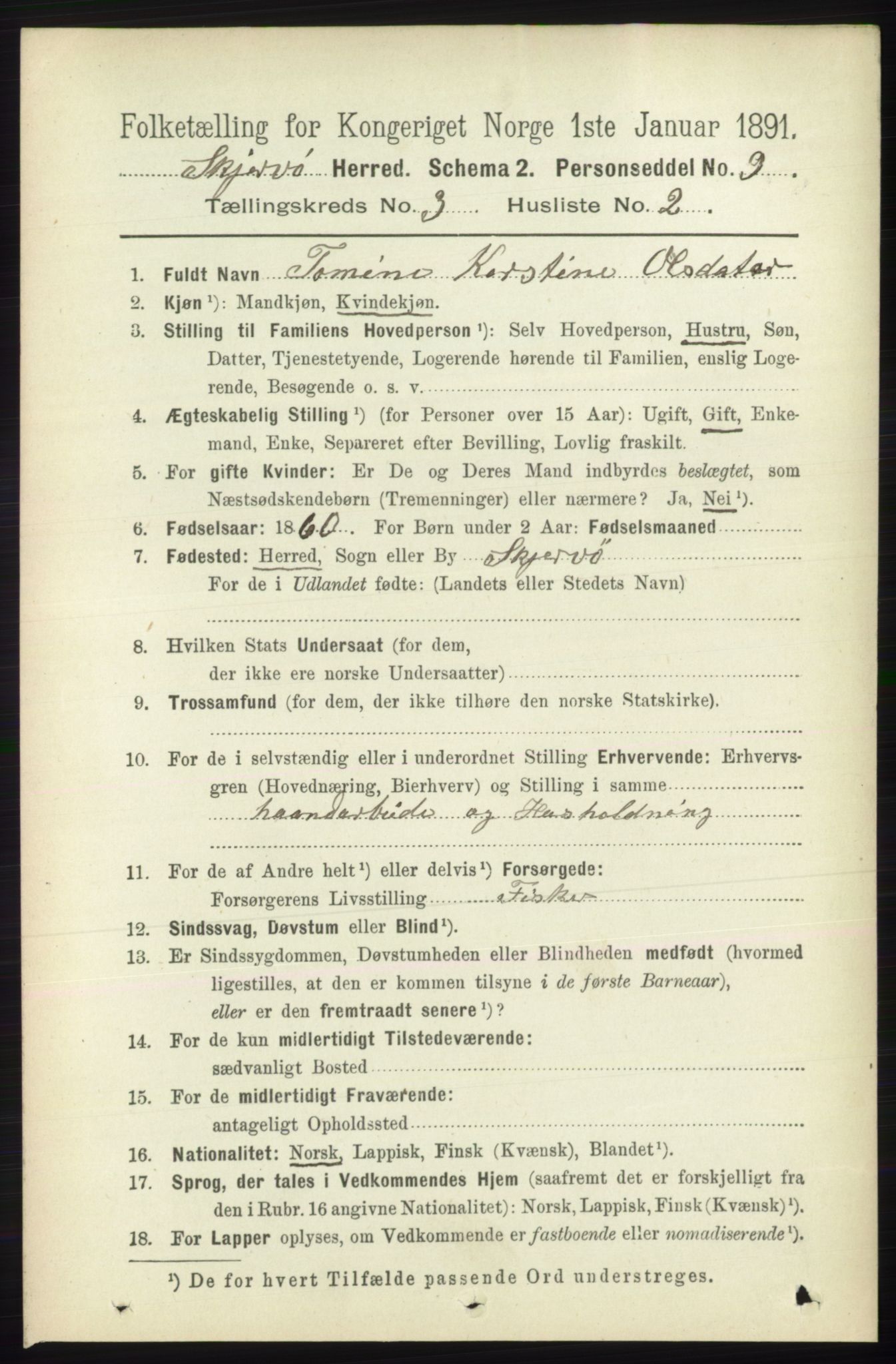 RA, 1891 census for 1941 Skjervøy, 1891, p. 1860