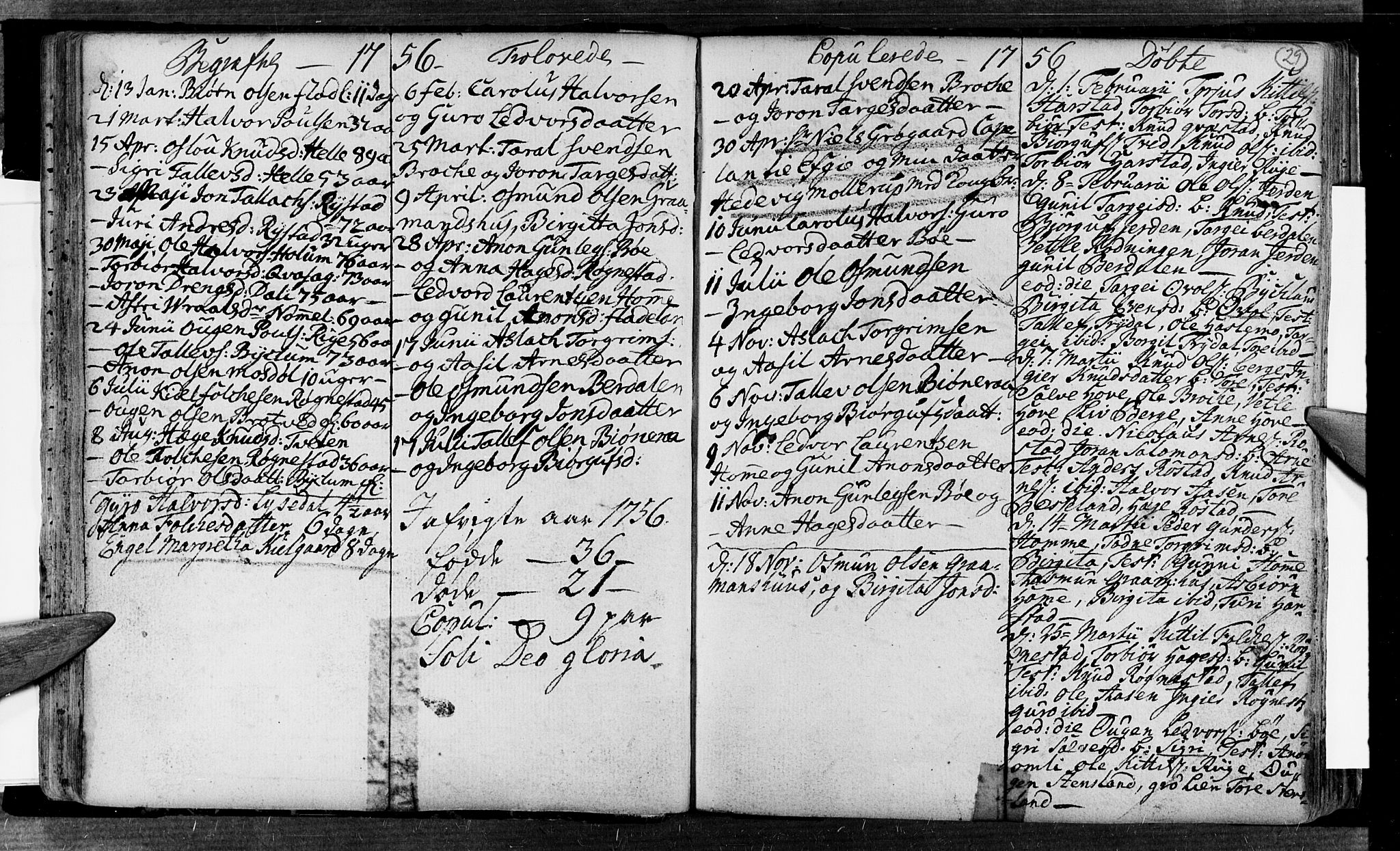 Valle sokneprestkontor, AV/SAK-1111-0044/F/Fa/Fac/L0002: Parish register (official) no. A 2, 1745-1776, p. 29