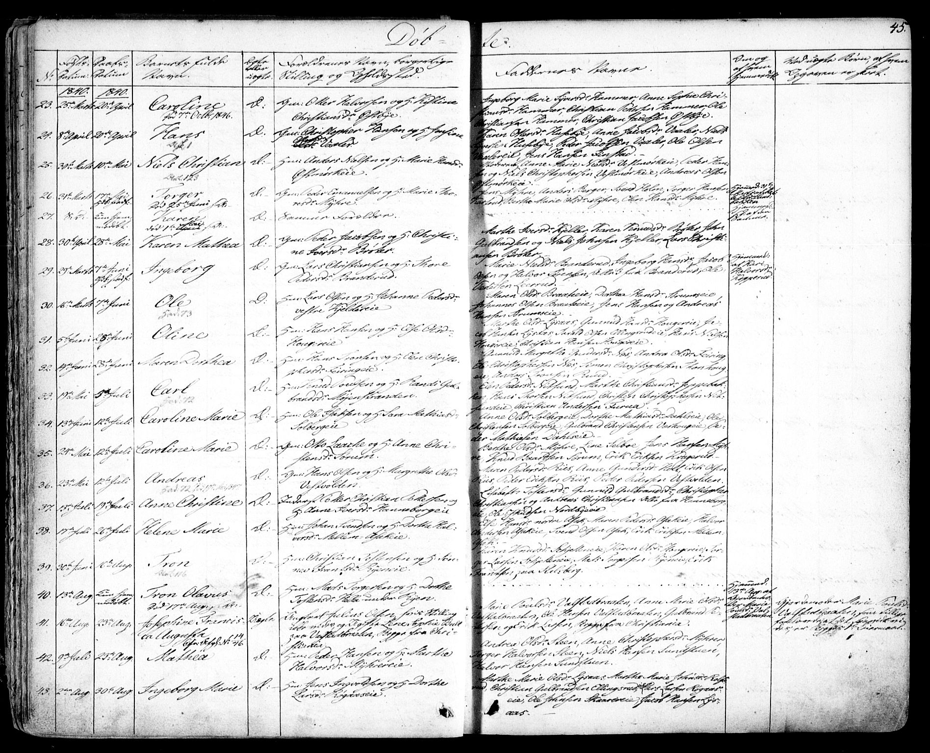 Skedsmo prestekontor Kirkebøker, AV/SAO-A-10033a/F/Fa/L0009: Parish register (official) no. I 9, 1830-1853, p. 45