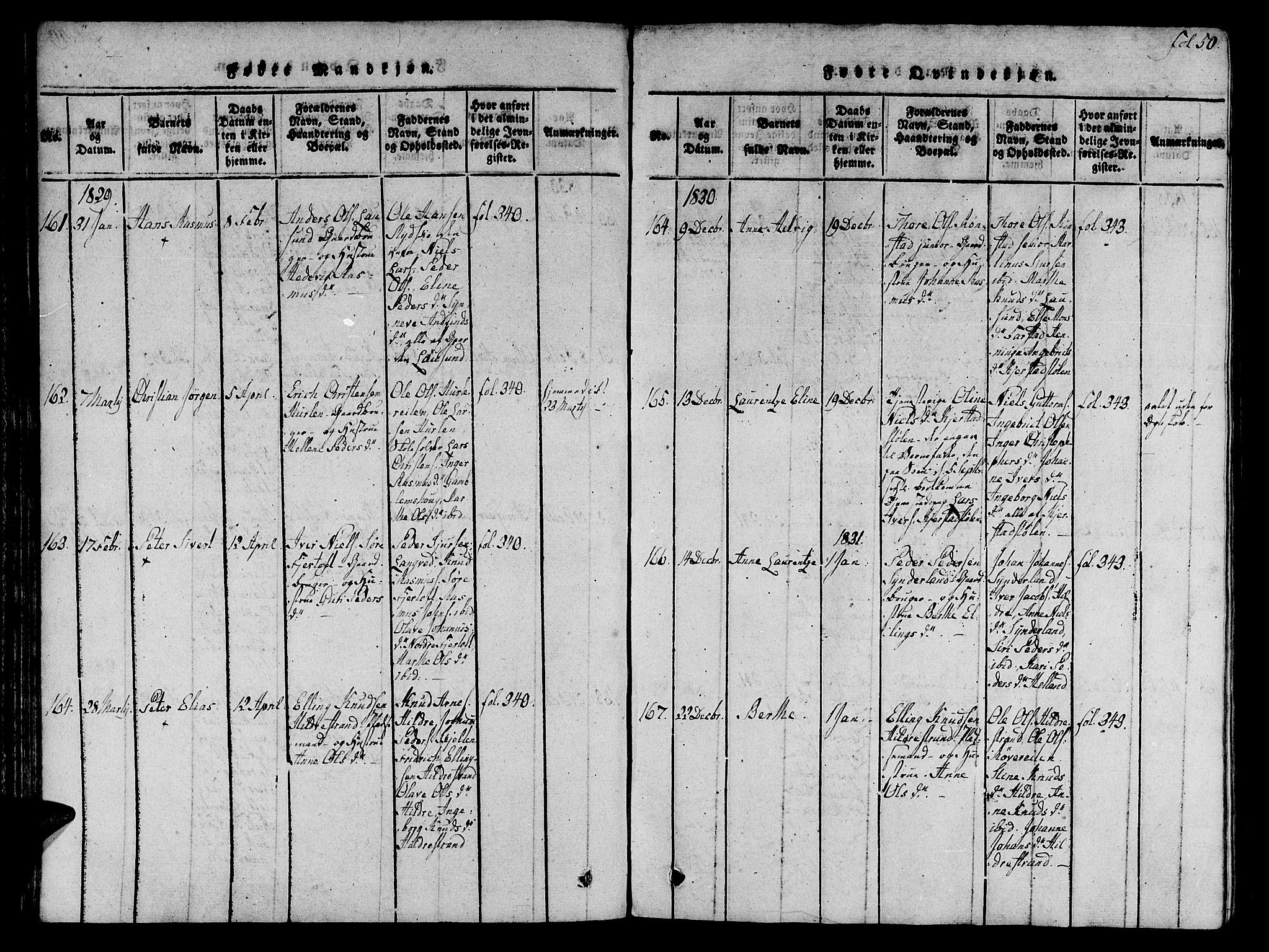 Ministerialprotokoller, klokkerbøker og fødselsregistre - Møre og Romsdal, SAT/A-1454/536/L0495: Parish register (official) no. 536A04, 1818-1847, p. 50