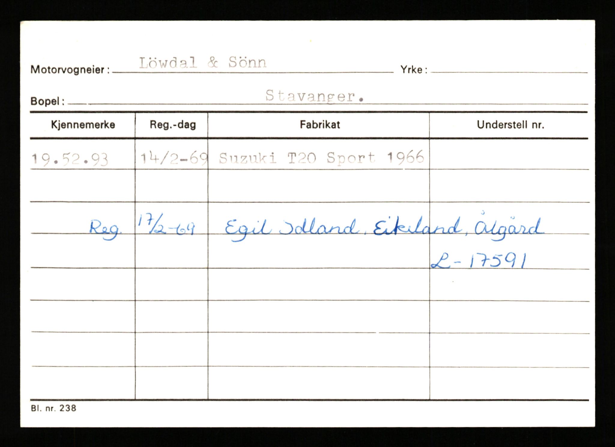 Stavanger trafikkstasjon, AV/SAST-A-101942/0/G/L0010: Registreringsnummer: 130000 - 239953, 1930-1971, p. 2255