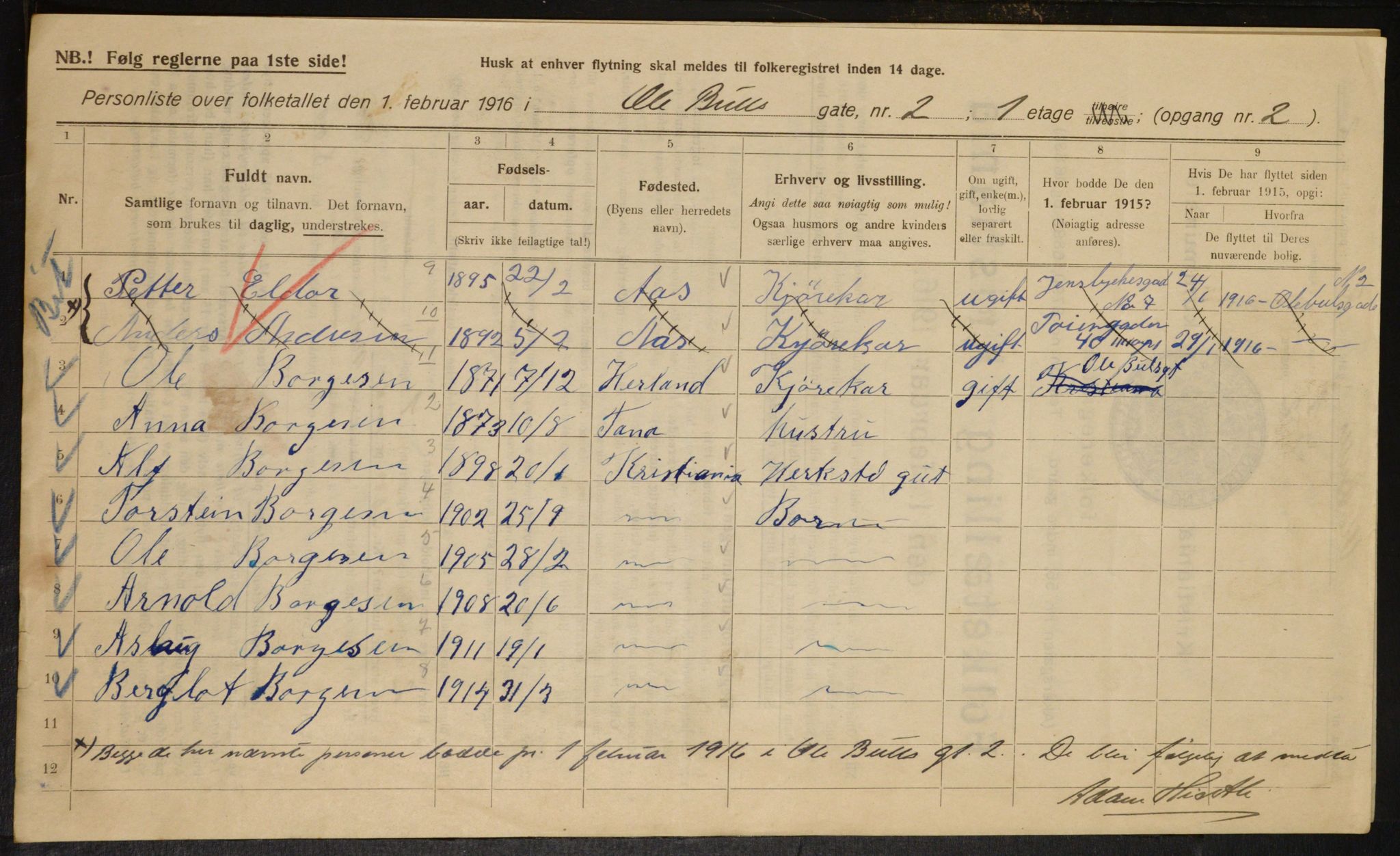 OBA, Municipal Census 1916 for Kristiania, 1916, p. 77231