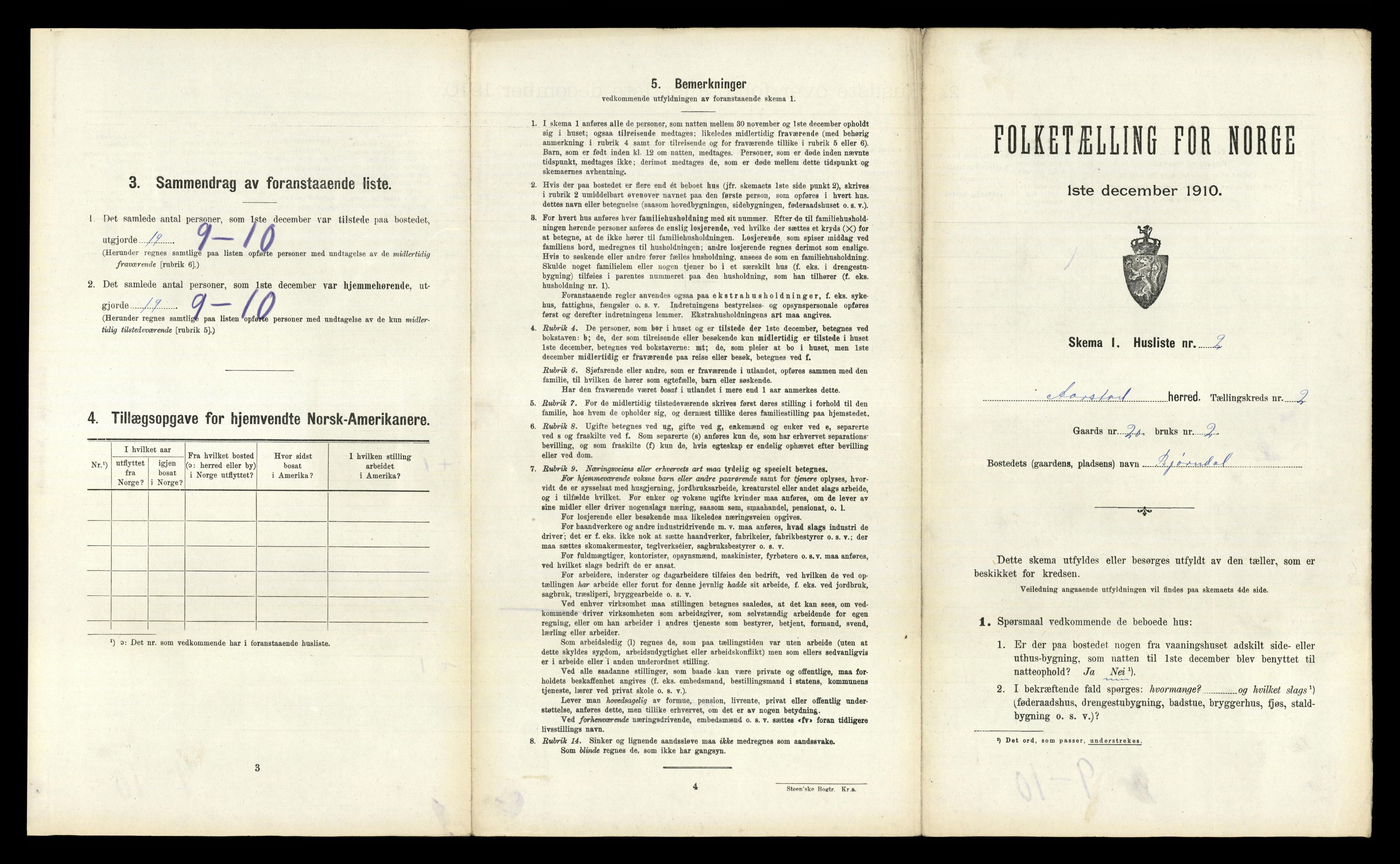 RA, 1910 census for Årstad, 1910, p. 198