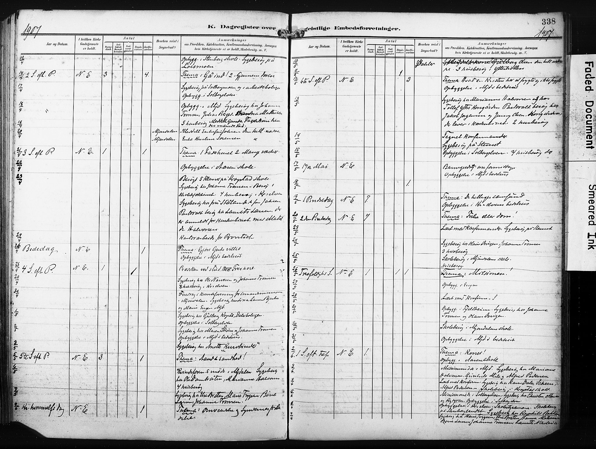 Nedre Eiker kirkebøker, AV/SAKO-A-612/F/Fa/L0006: Parish register (official) no. 6, 1906-1912, p. 338