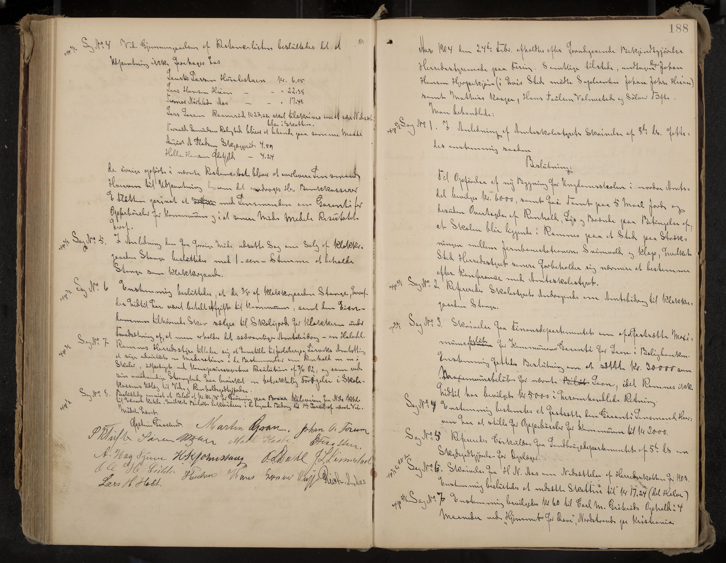 Ramnes formannskap og sentraladministrasjon, IKAK/0718021/A/Aa/L0004: Møtebok, 1892-1907, p. 188