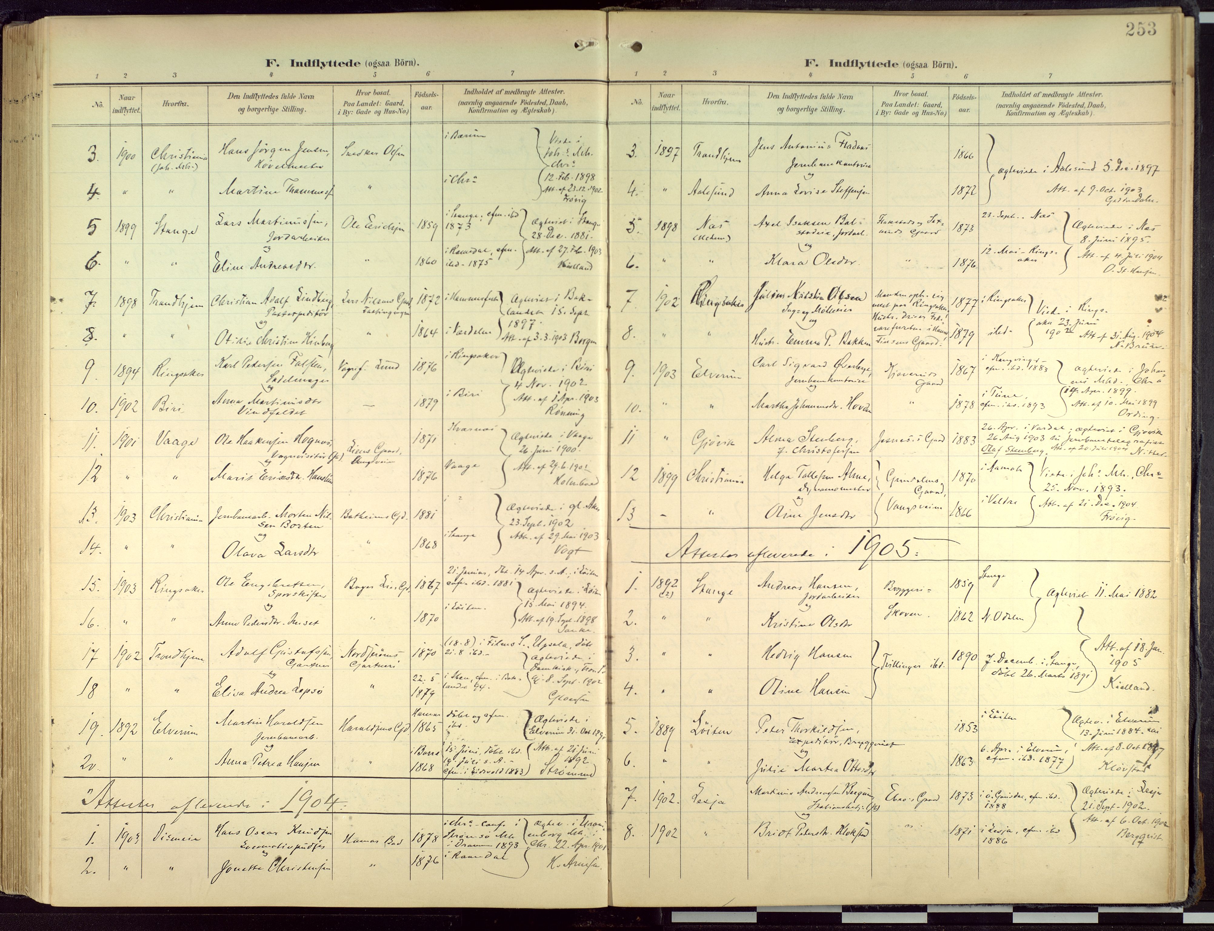 Hamar prestekontor, AV/SAH-DOMPH-002/H/Ha/Haa/L0004: Parish register (official) no. 4, 1899-1973, p. 253