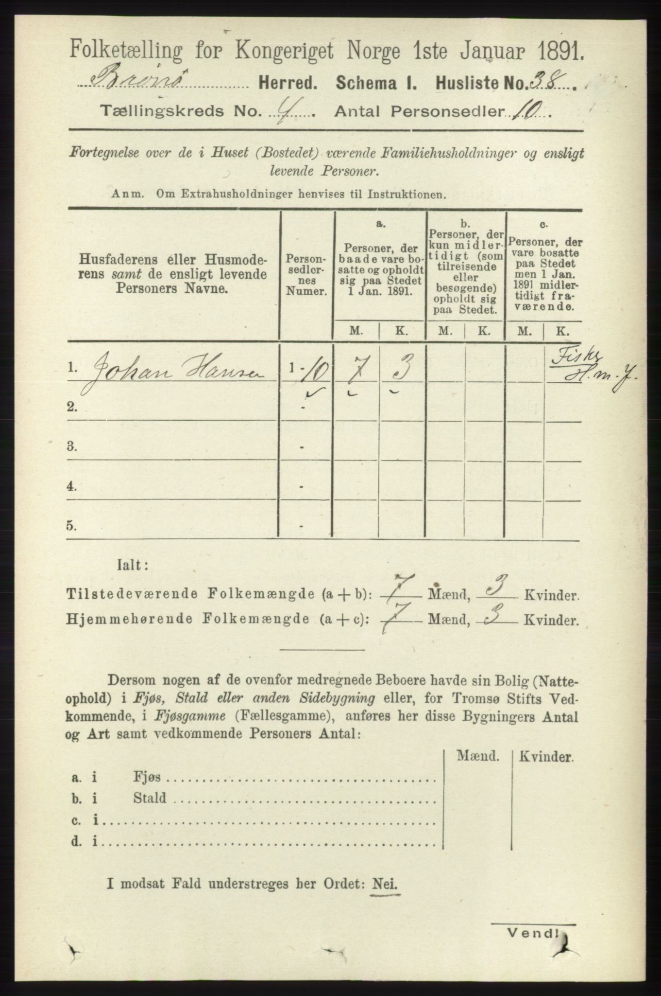 RA, 1891 census for 1814 Brønnøy, 1891, p. 2006