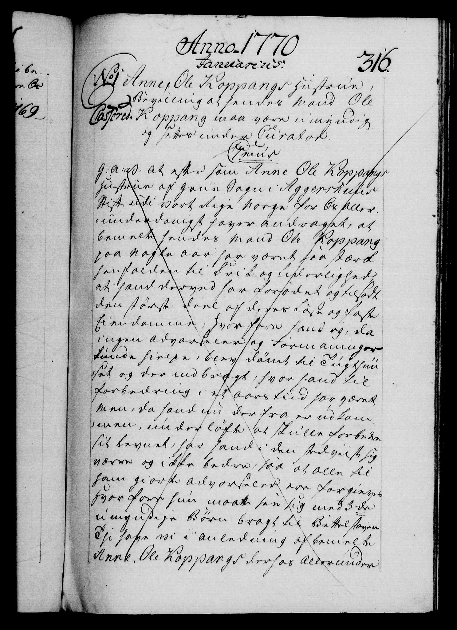 Danske Kanselli 1572-1799, AV/RA-EA-3023/F/Fc/Fca/Fcaa/L0044: Norske registre, 1769-1771, p. 316a