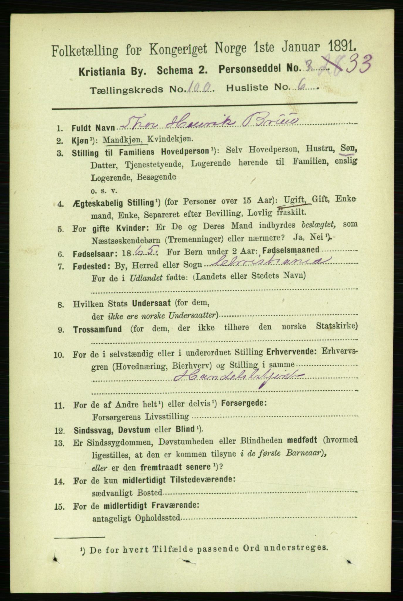 RA, 1891 census for 0301 Kristiania, 1891, p. 49420