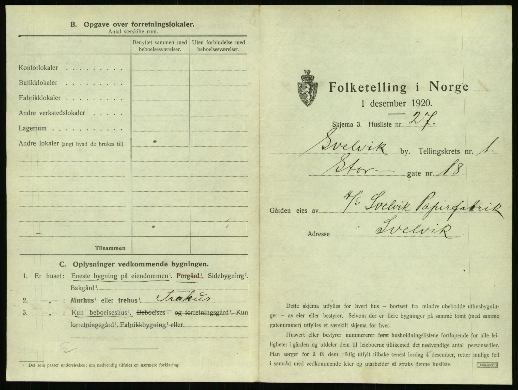 SAKO, 1920 census for Svelvik, 1920, p. 69