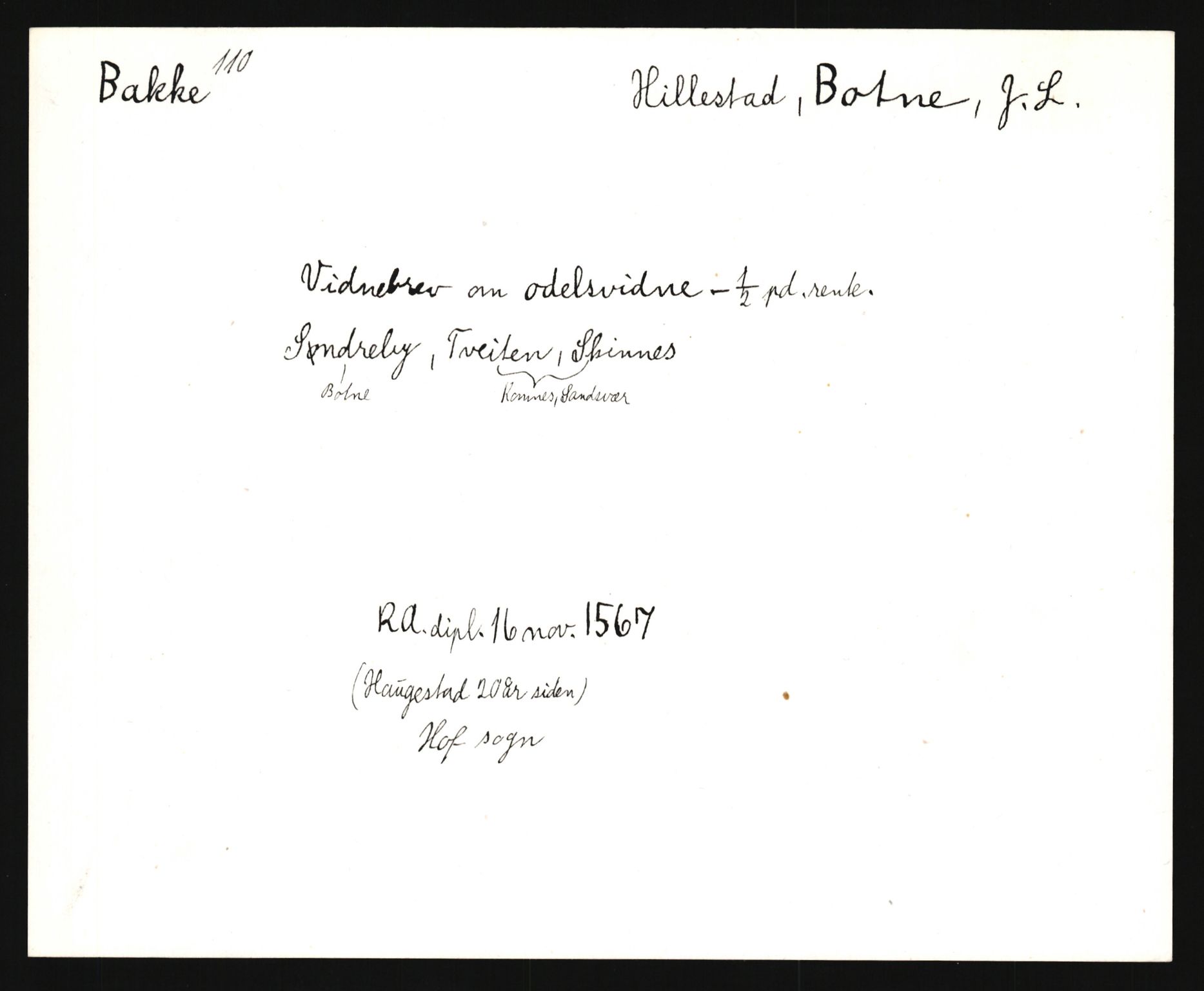 Riksarkivets diplomsamling, AV/RA-EA-5965/F35/F35e/L0018: Registreringssedler Vestfold 1, 1400-1700, p. 367