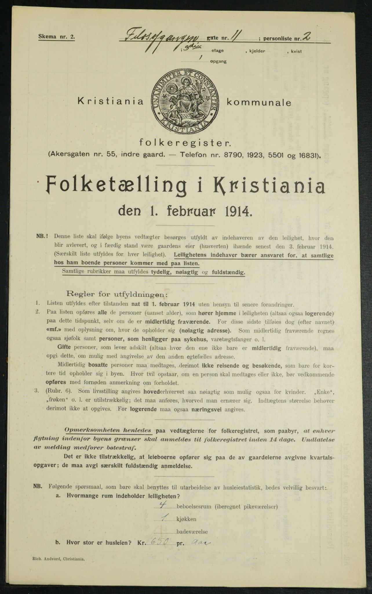 OBA, Municipal Census 1914 for Kristiania, 1914, p. 24437