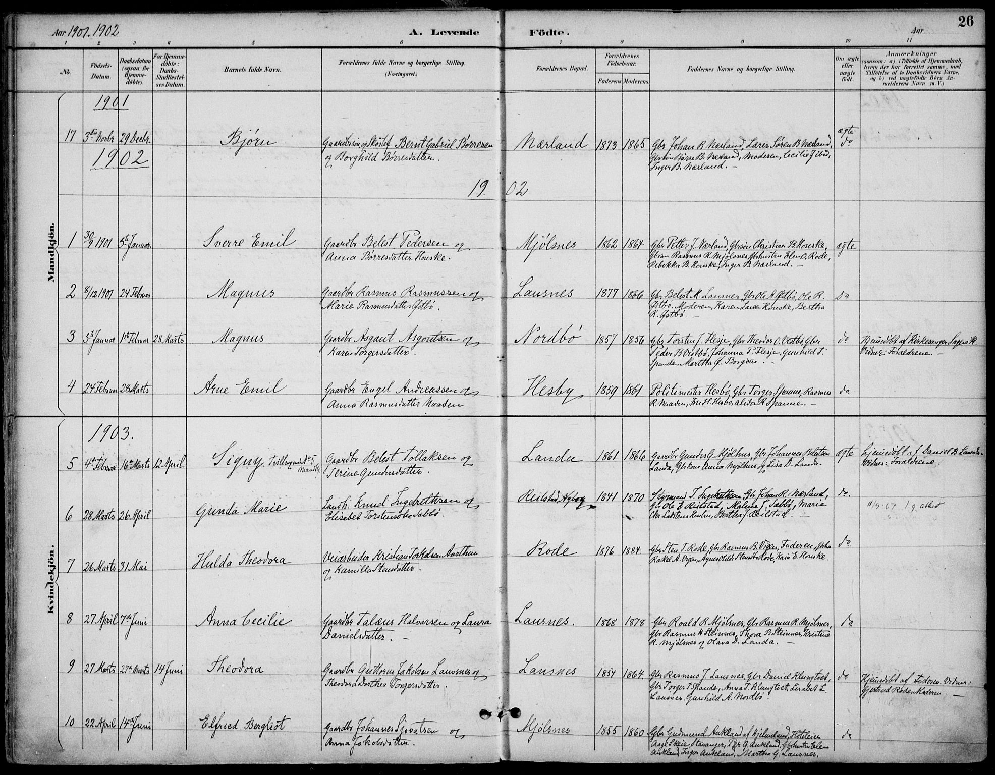 Finnøy sokneprestkontor, AV/SAST-A-101825/H/Ha/Haa/L0011: Parish register (official) no. A 11, 1891-1910, p. 26