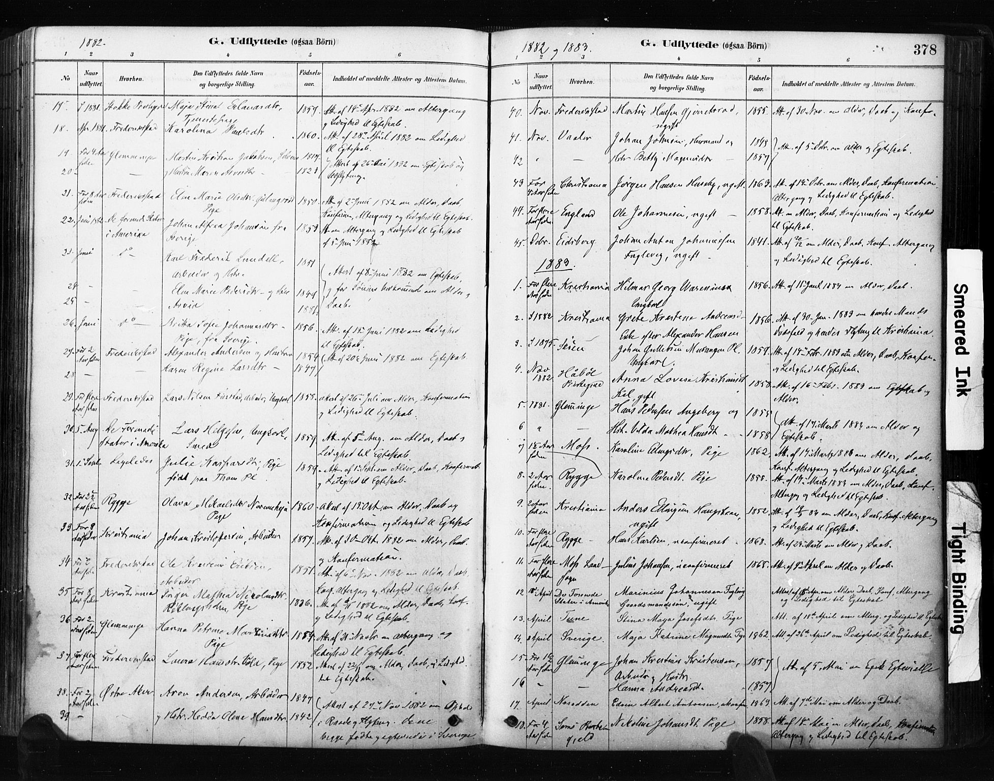 Råde prestekontor kirkebøker, AV/SAO-A-2009/F/Fa/L0007: Parish register (official) no. 7, 1878-1902, p. 378