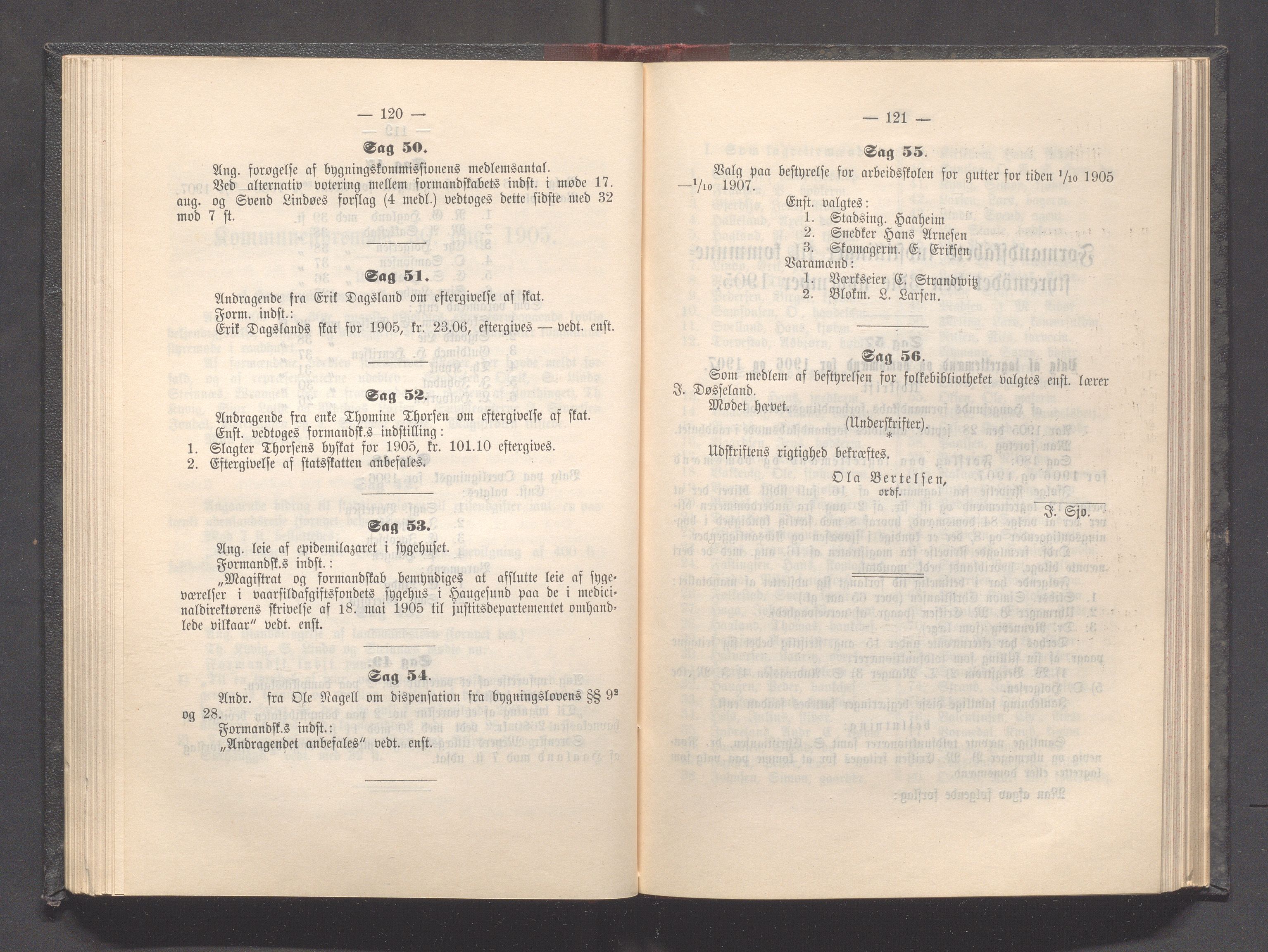 Haugesund kommune - Formannskapet og Bystyret, IKAR/A-740/A/Abb/L0001: Bystyreforhandlinger, 1889-1907, p. 618