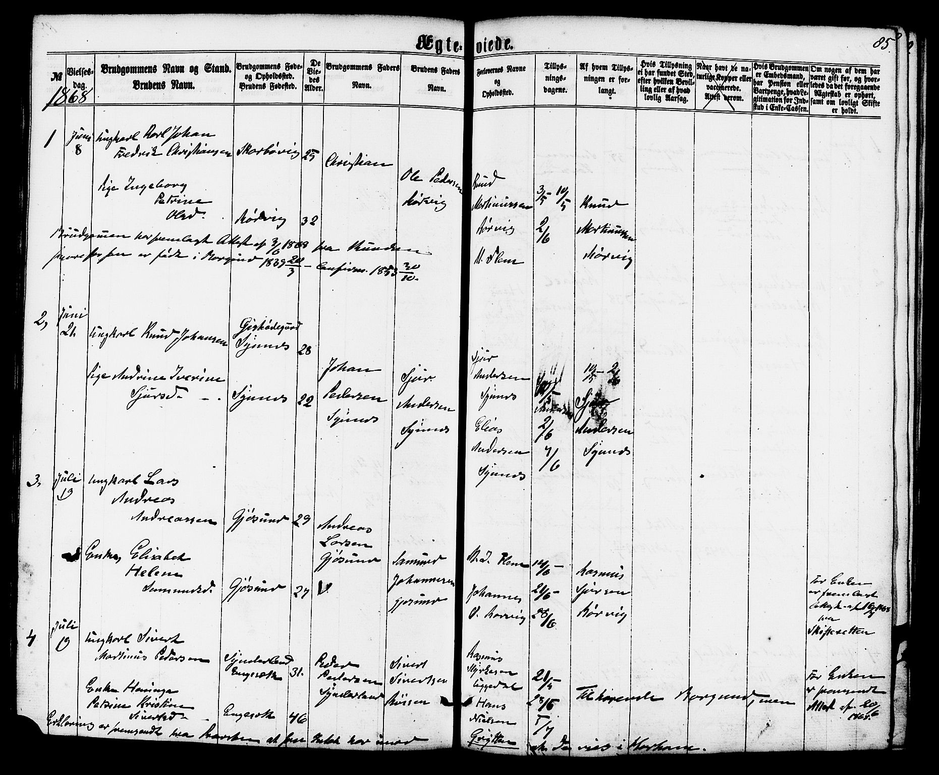 Ministerialprotokoller, klokkerbøker og fødselsregistre - Møre og Romsdal, AV/SAT-A-1454/537/L0518: Parish register (official) no. 537A02, 1862-1876, p. 85