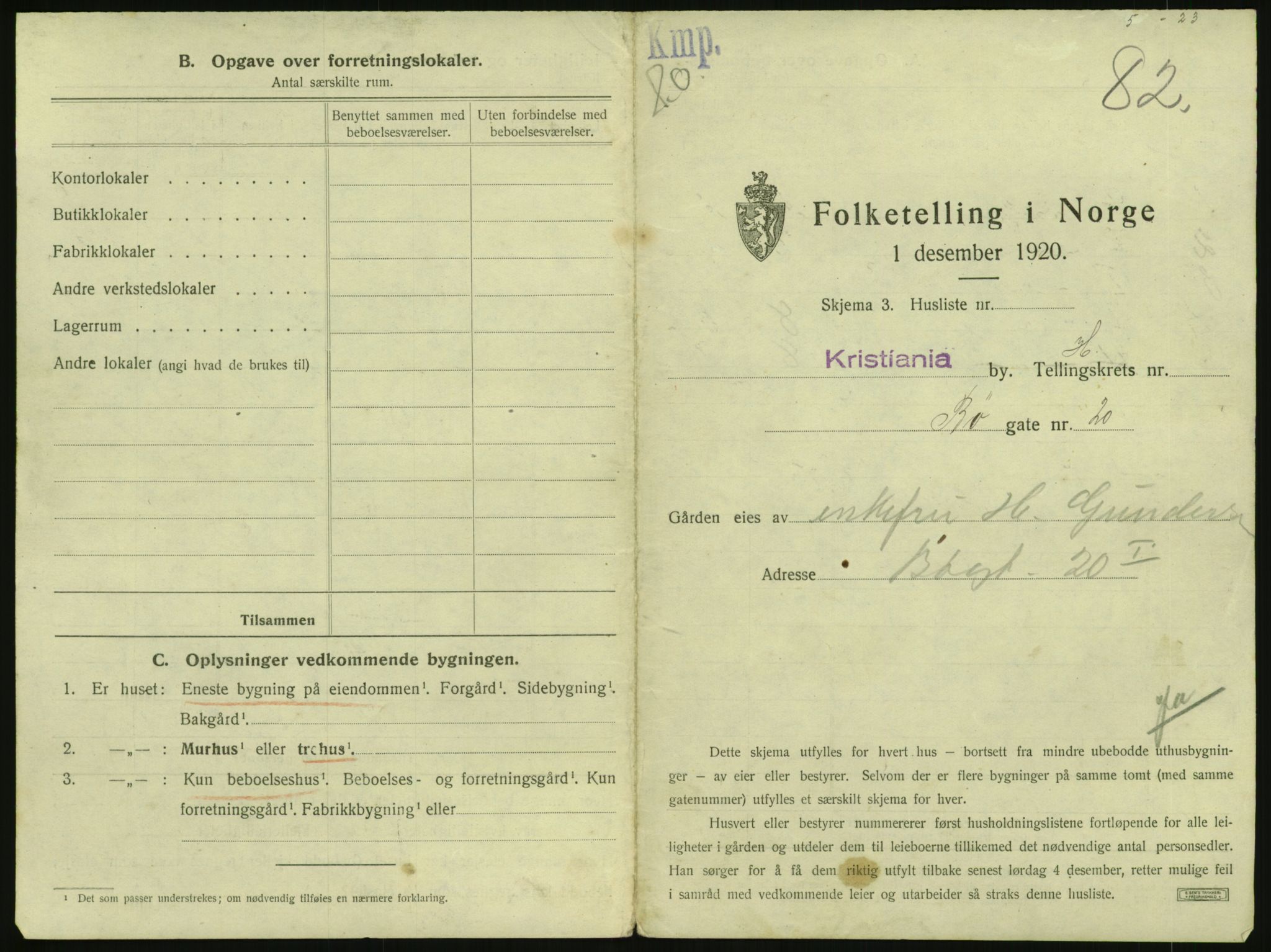 SAO, 1920 census for Kristiania, 1920, p. 11356