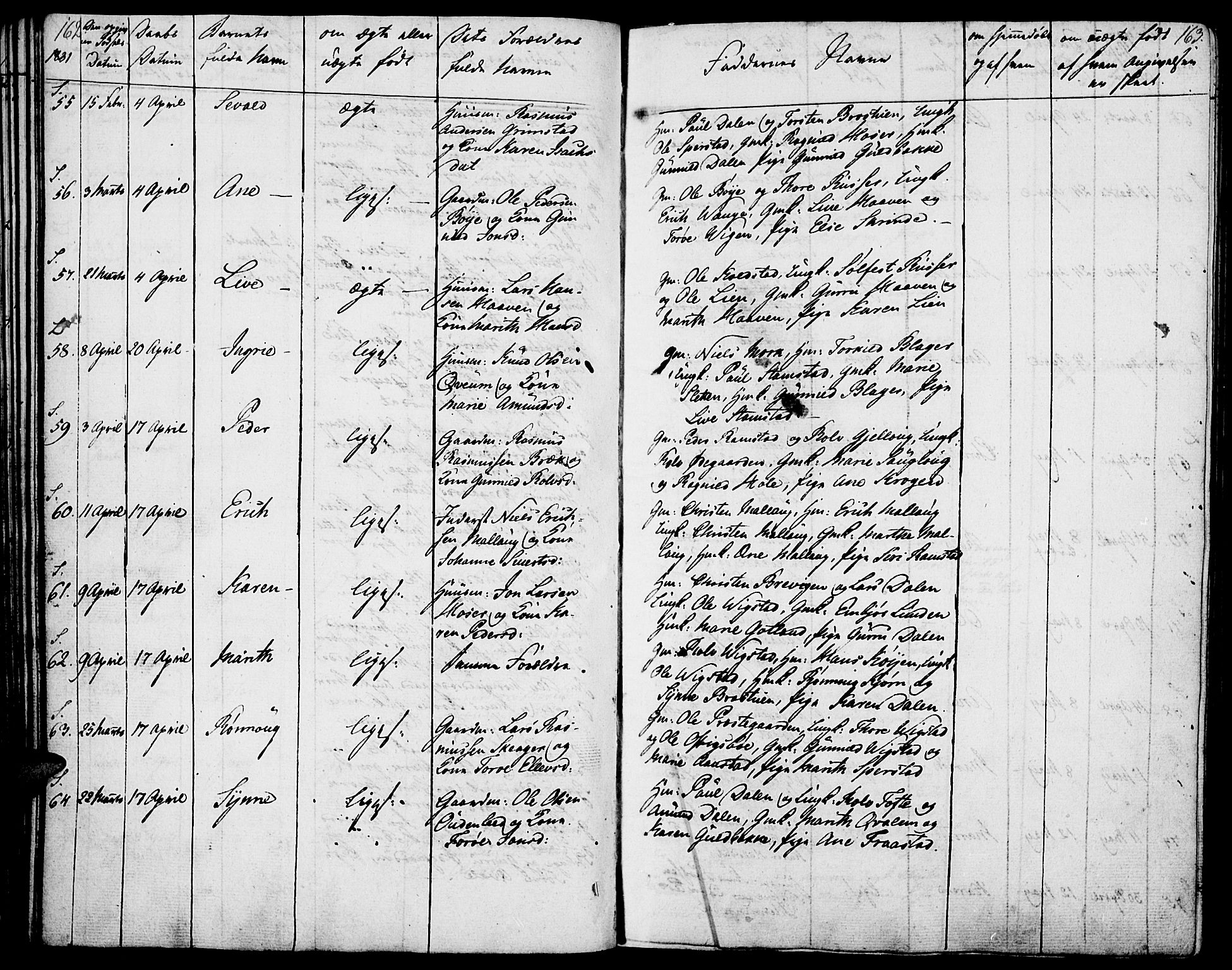 Lom prestekontor, AV/SAH-PREST-070/K/L0005: Parish register (official) no. 5, 1825-1837, p. 162-163