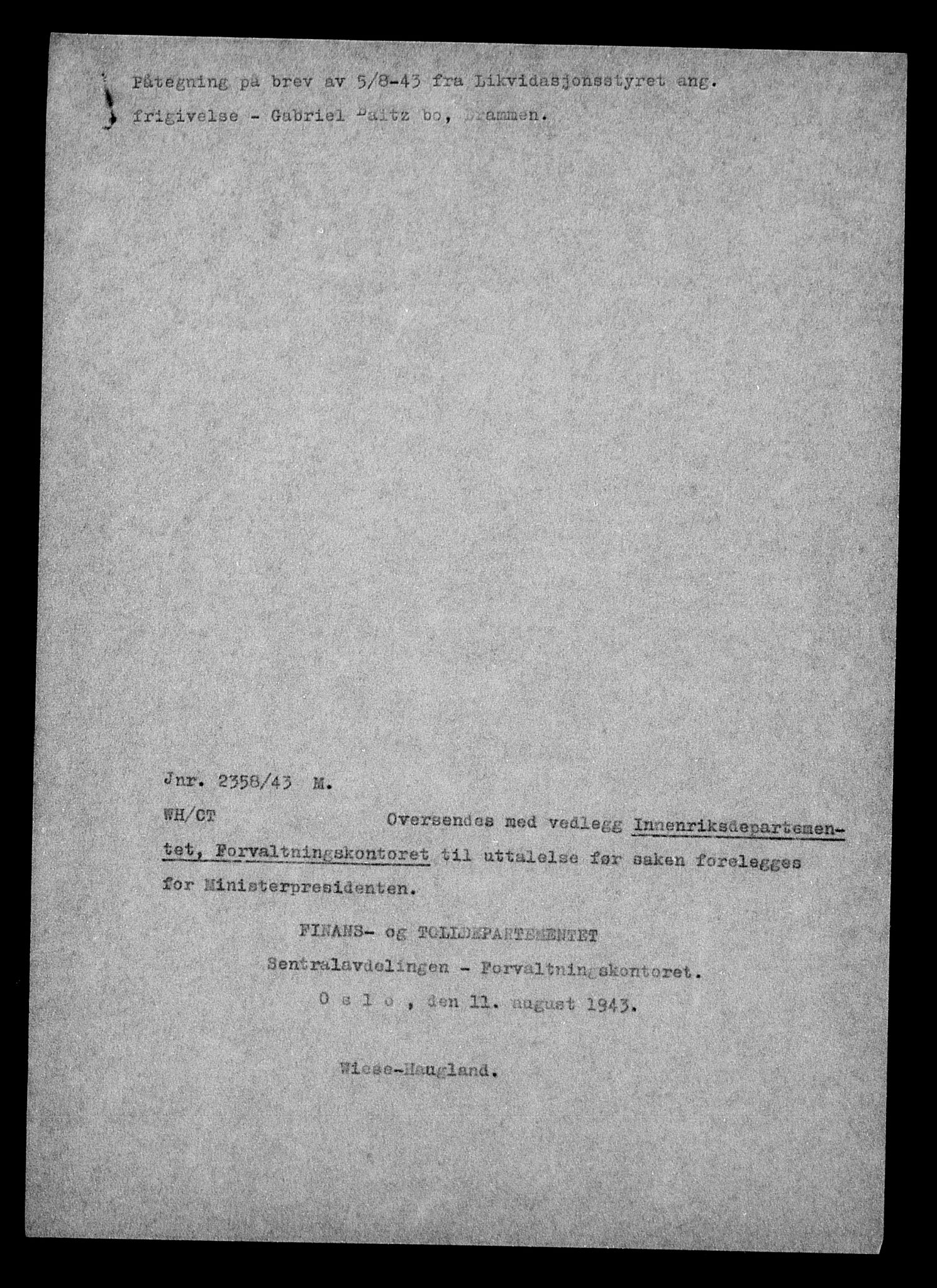 Justisdepartementet, Tilbakeføringskontoret for inndratte formuer, AV/RA-S-1564/H/Hc/Hcd/L0989: --, 1945-1947, p. 413