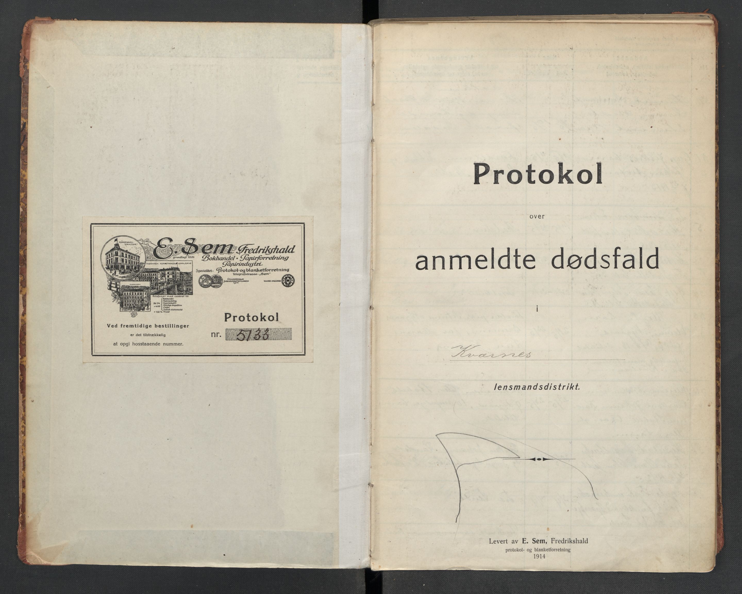 Kvernes lensmannskontor, AV/SAT-A-5876/1/2/L0038: Dødsfallsprotokoll, 1918-1924