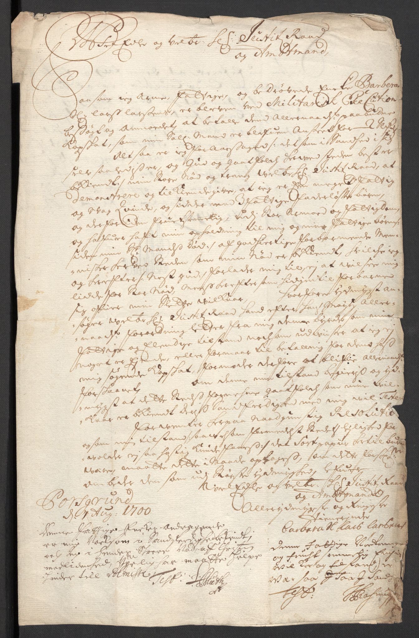 Rentekammeret inntil 1814, Reviderte regnskaper, Fogderegnskap, AV/RA-EA-4092/R36/L2104: Fogderegnskap Øvre og Nedre Telemark og Bamble, 1700, p. 500