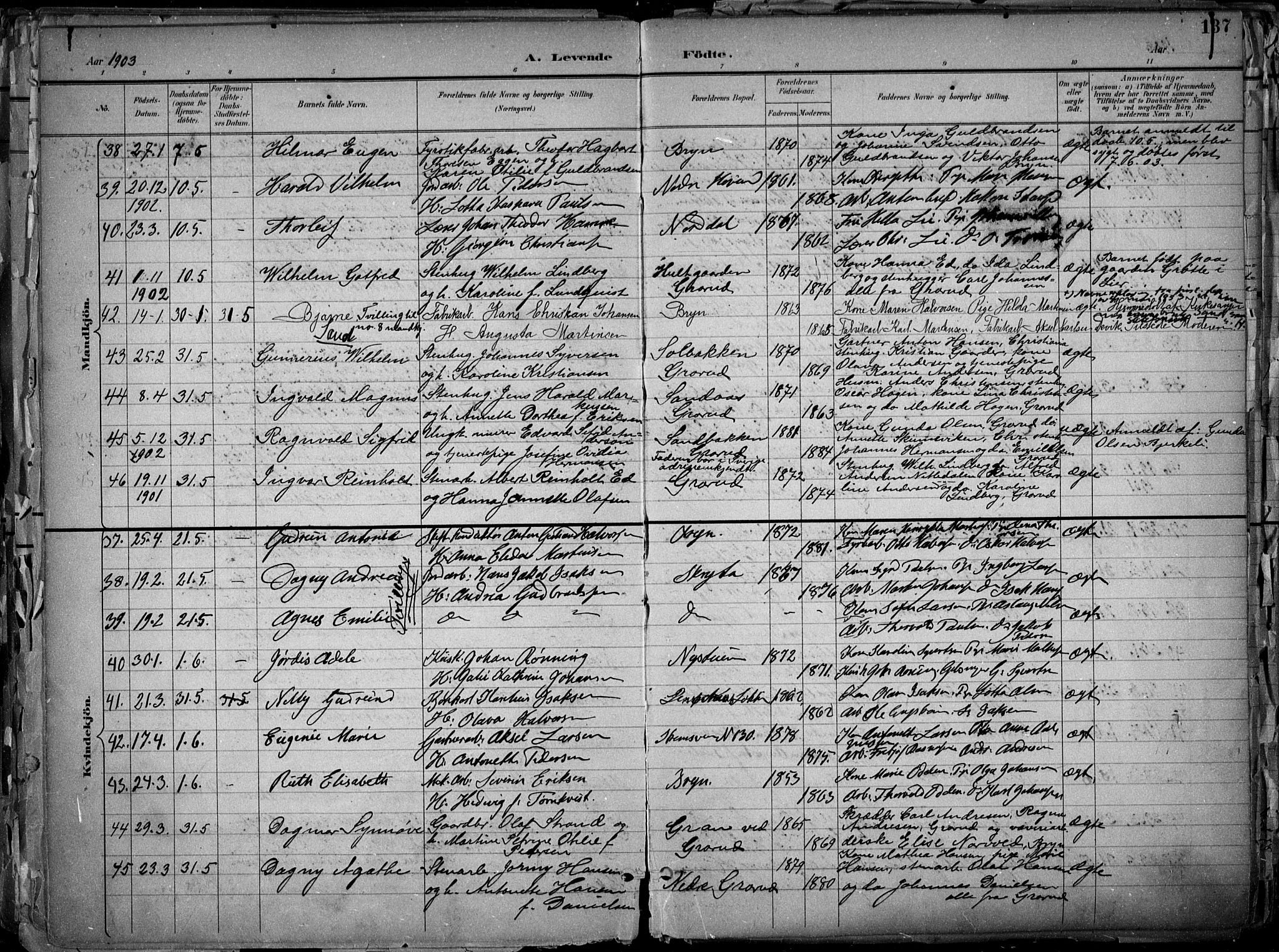 Østre Aker prestekontor Kirkebøker, AV/SAO-A-10840/F/Fa/L0010: Parish register (official) no. I 10, 1895-1912, p. 137