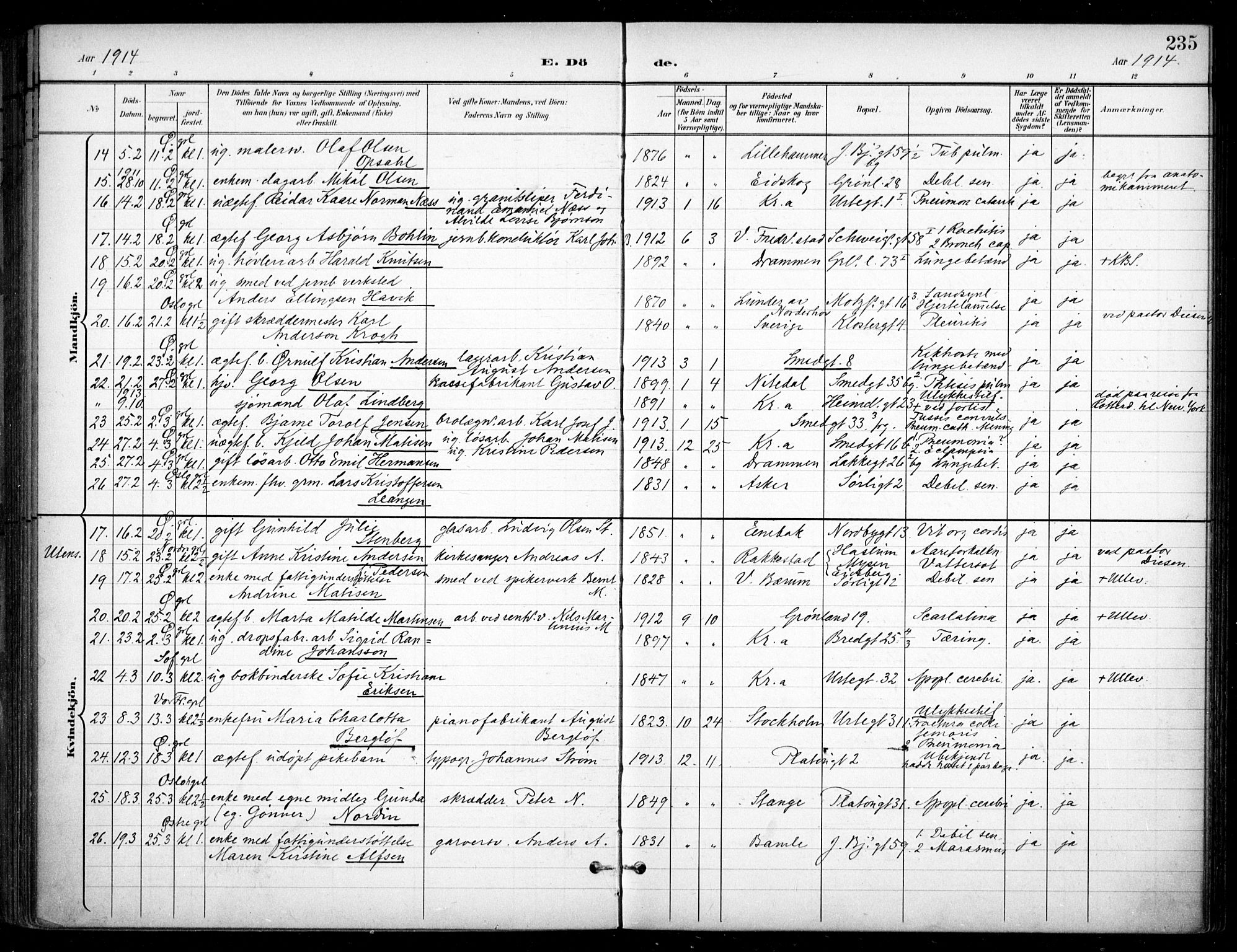 Grønland prestekontor Kirkebøker, SAO/A-10848/F/Fa/L0016: Parish register (official) no. 16, 1898-1918, p. 235