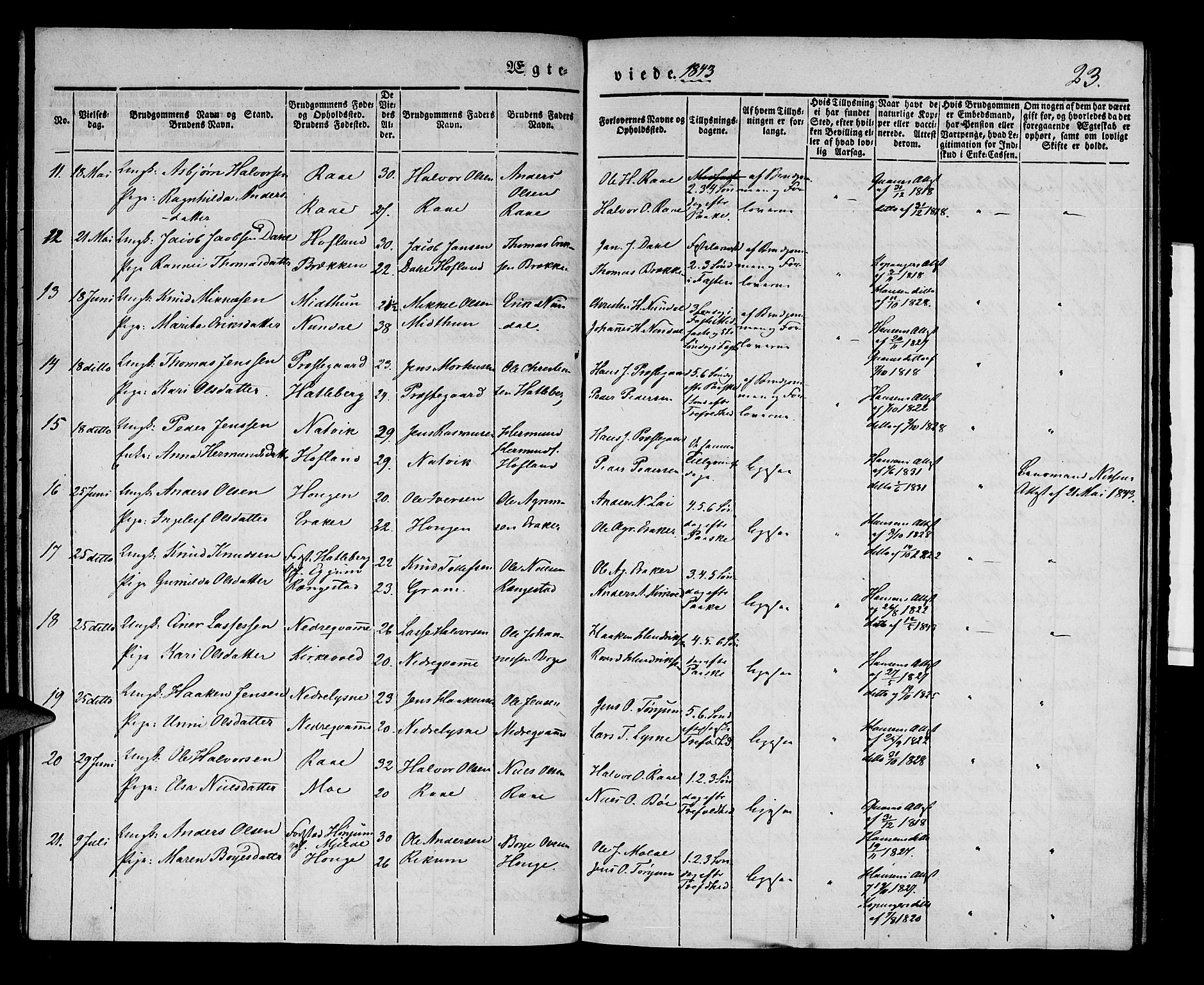 Lærdal sokneprestembete, SAB/A-81201: Parish register (official) no. A 8, 1834-1853, p. 23