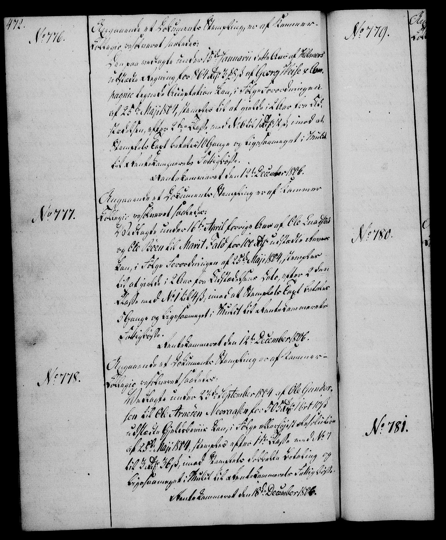 Rentekammeret, Kammerkanselliet, RA/EA-3111/G/Gg/Gga/L0018: Norsk ekspedisjonsprotokoll med register (merket RK 53.18), 1804-1806, p. 472