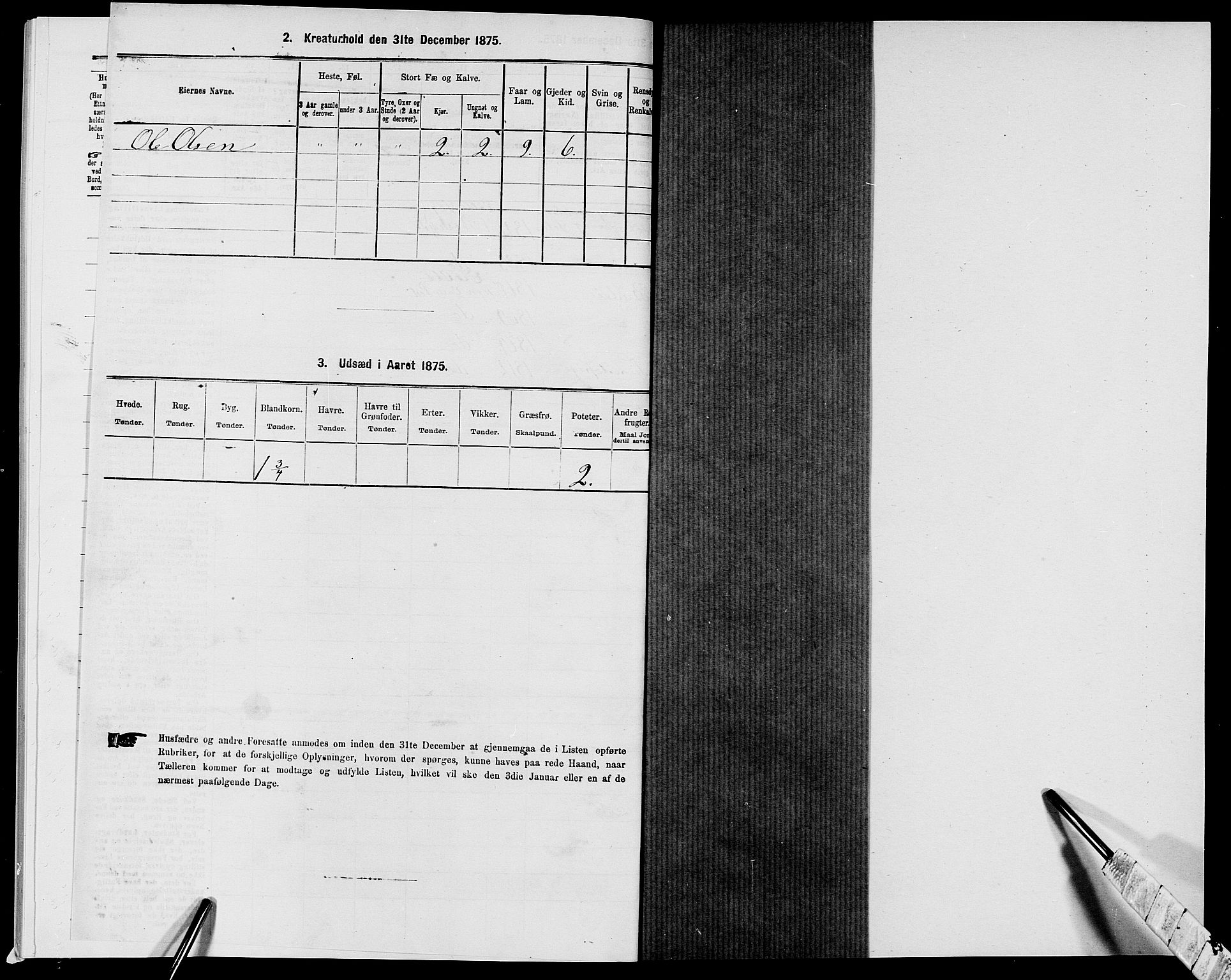 SAK, 1875 census for 0940P Valle, 1875, p. 355