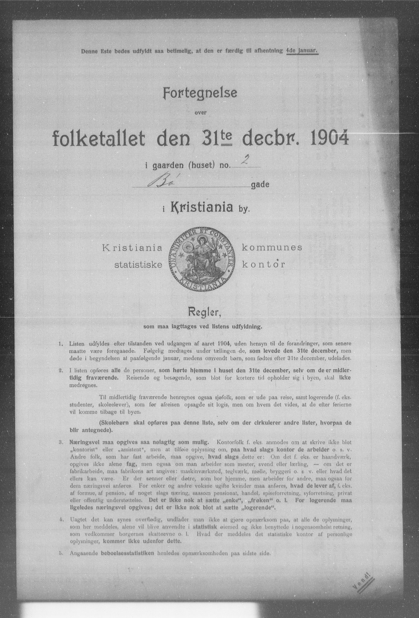 OBA, Municipal Census 1904 for Kristiania, 1904, p. 2332