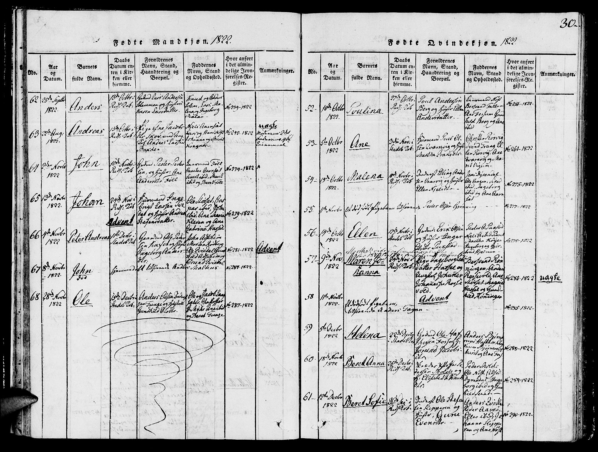 Ministerialprotokoller, klokkerbøker og fødselsregistre - Sør-Trøndelag, SAT/A-1456/646/L0608: Parish register (official) no. 646A06, 1816-1825, p. 30