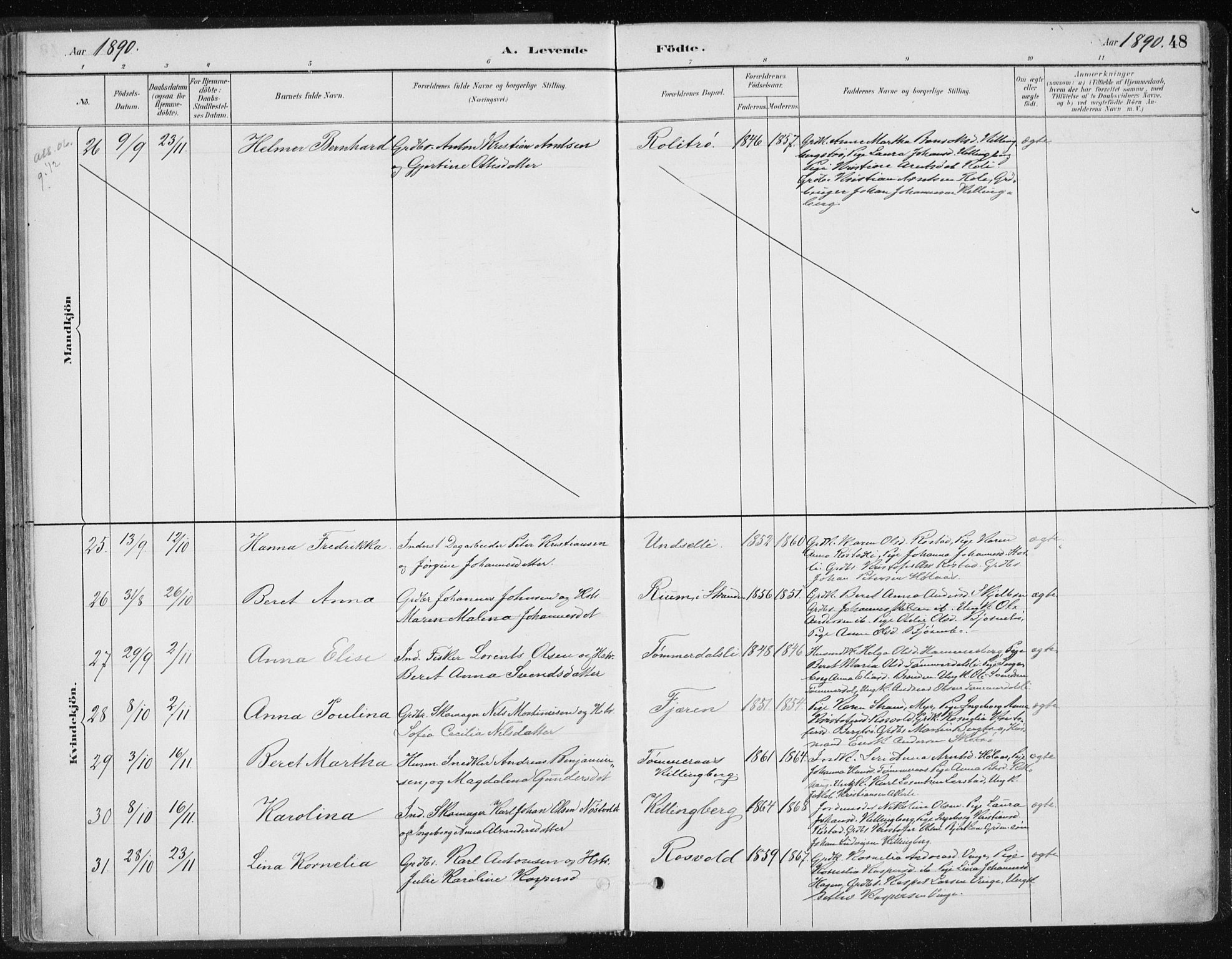 Ministerialprotokoller, klokkerbøker og fødselsregistre - Nord-Trøndelag, SAT/A-1458/701/L0010: Parish register (official) no. 701A10, 1883-1899, p. 48