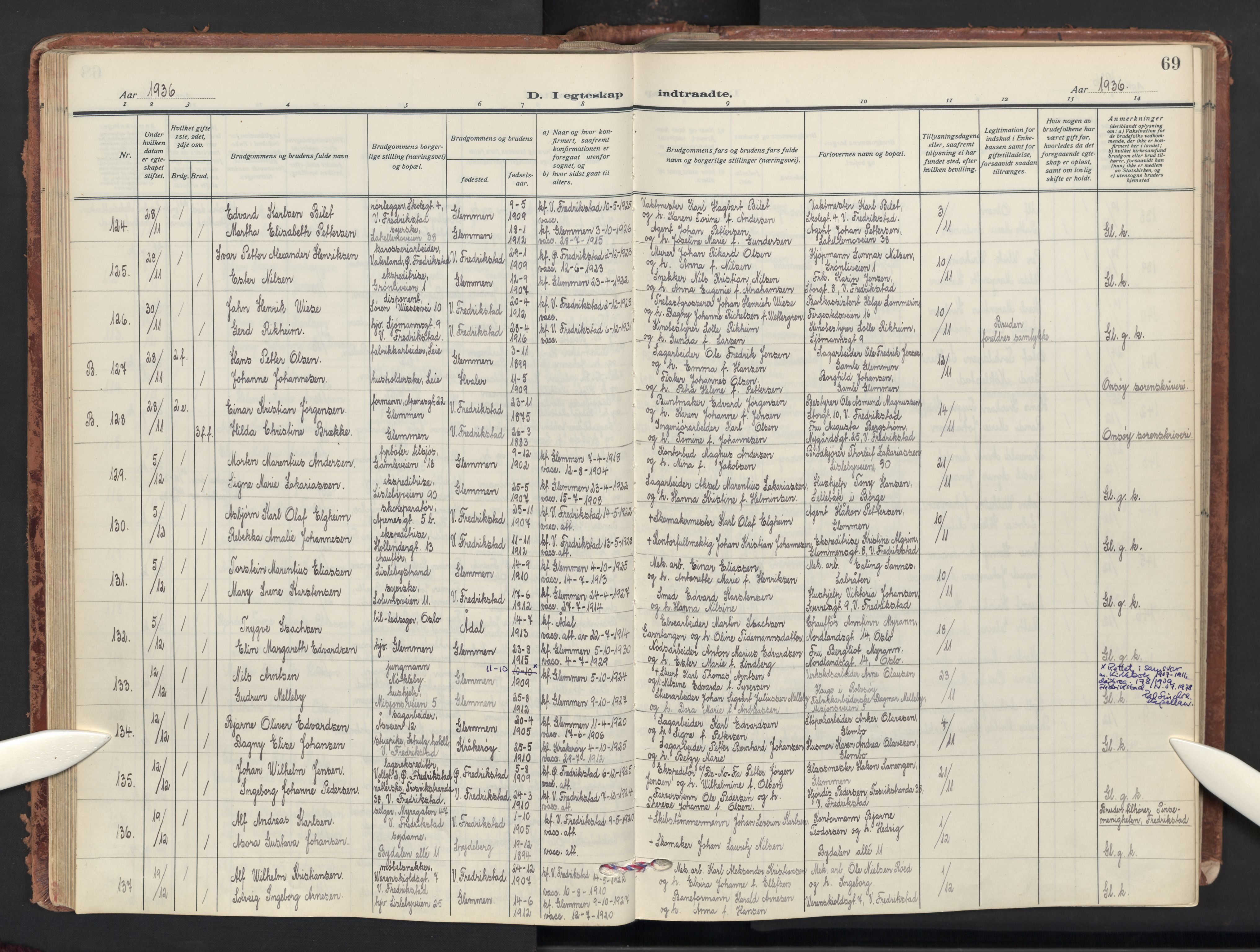 Glemmen prestekontor Kirkebøker, AV/SAO-A-10908/G/Ga/L0010: Parish register (copy) no. 10, 1928-1951, p. 69