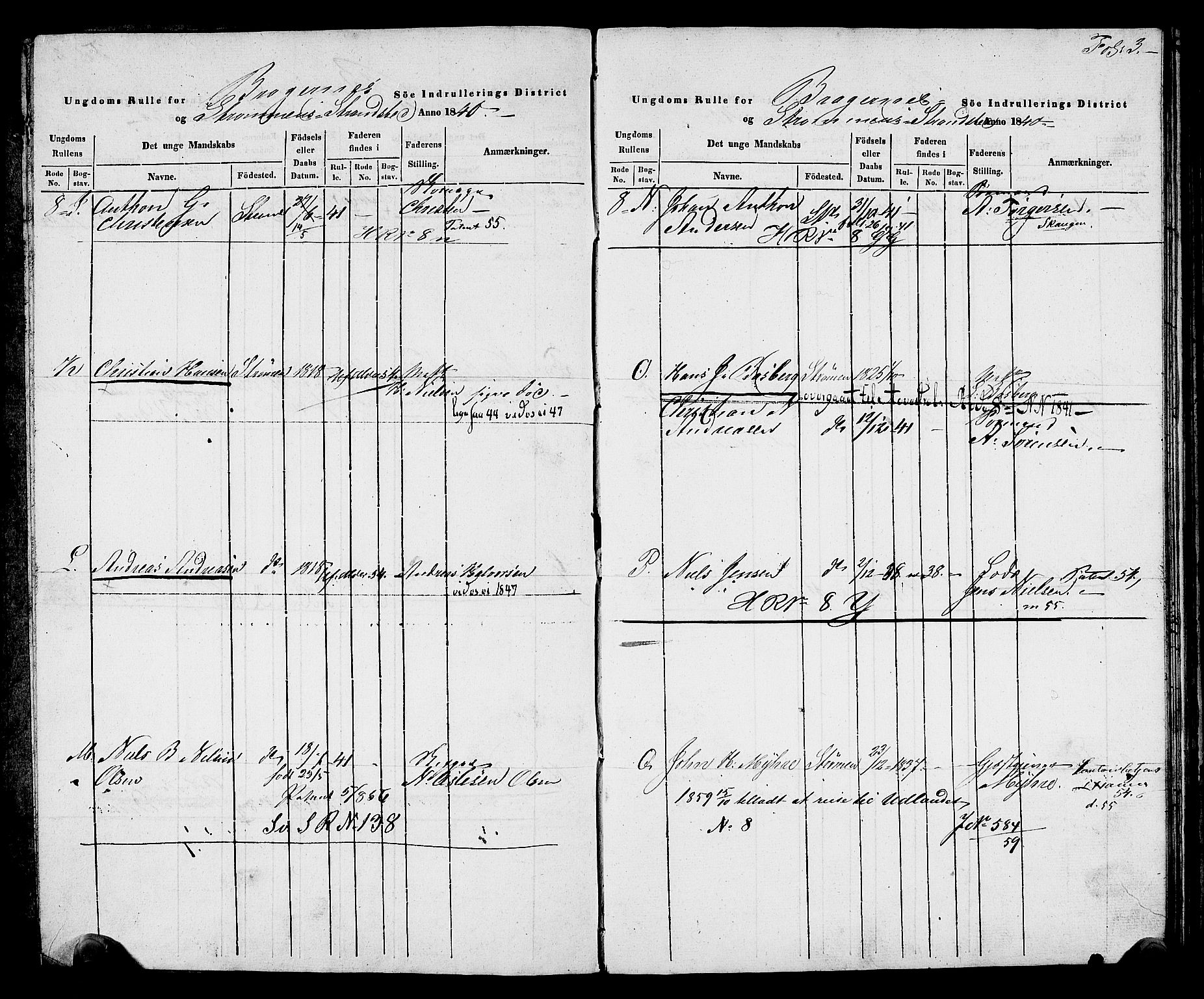 Drammen innrulleringsdistrikt, AV/SAKO-A-781/F/Fa/L0006: Ungdomsrulle for Strømmen, Svelvik, Holmsbu og Filtvet ladesteder, 1840-1841, p. 6