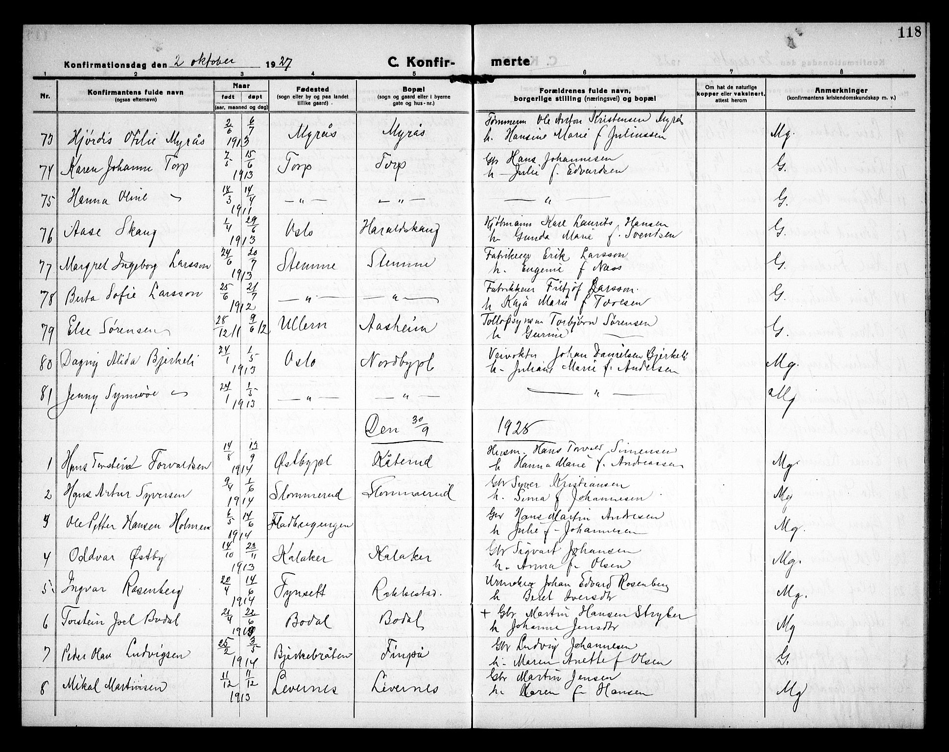 Rakkestad prestekontor Kirkebøker, AV/SAO-A-2008/G/Ga/L0002: Parish register (copy) no. I 2, 1918-1931, p. 118