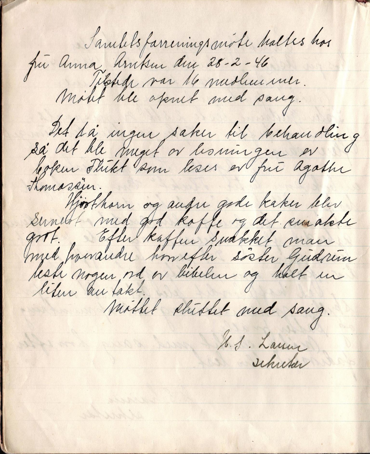Øksfjord sanitetsforening , FMFB/A-1200/Aa/L0001: Møteprotokoll, 1946-1963, p. 4