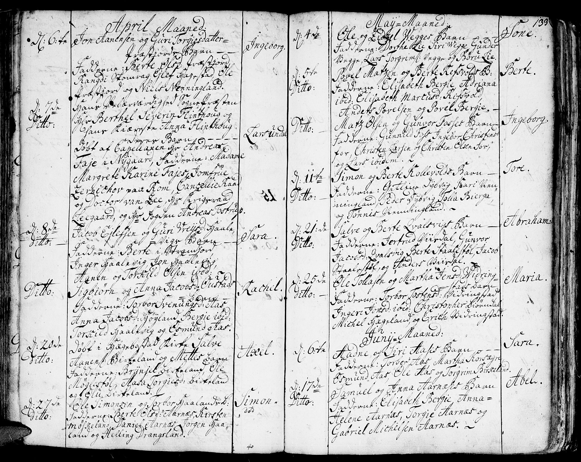 Lyngdal sokneprestkontor, AV/SAK-1111-0029/F/Fa/Fac/L0001: Parish register (official) no. A 1, 1727-1779, p. 133