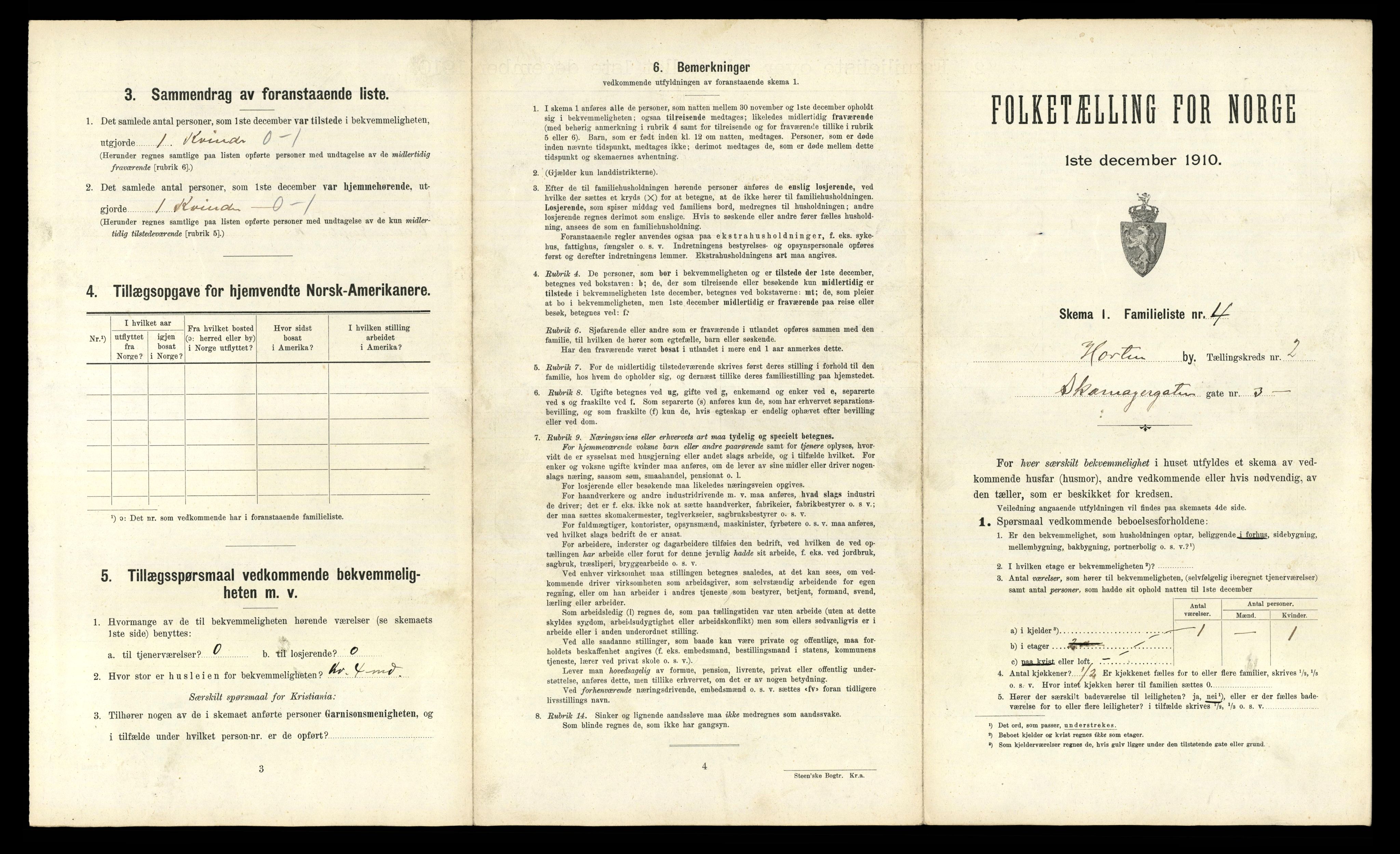 RA, 1910 census for Horten, 1910, p. 1986