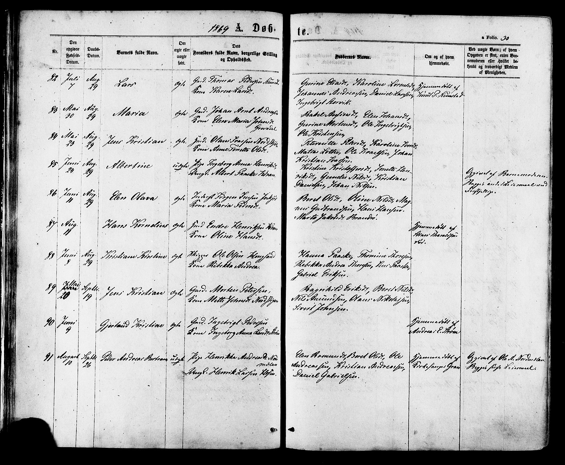 Ministerialprotokoller, klokkerbøker og fødselsregistre - Sør-Trøndelag, SAT/A-1456/657/L0706: Parish register (official) no. 657A07, 1867-1878, p. 30